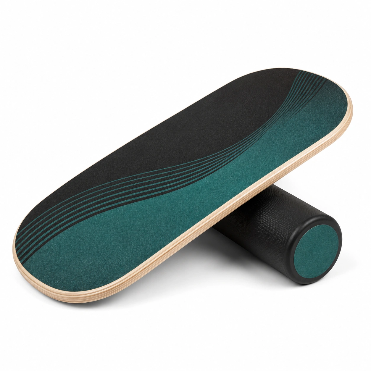Tavola di equilibrio su rullo verde e nero-room ELVANI