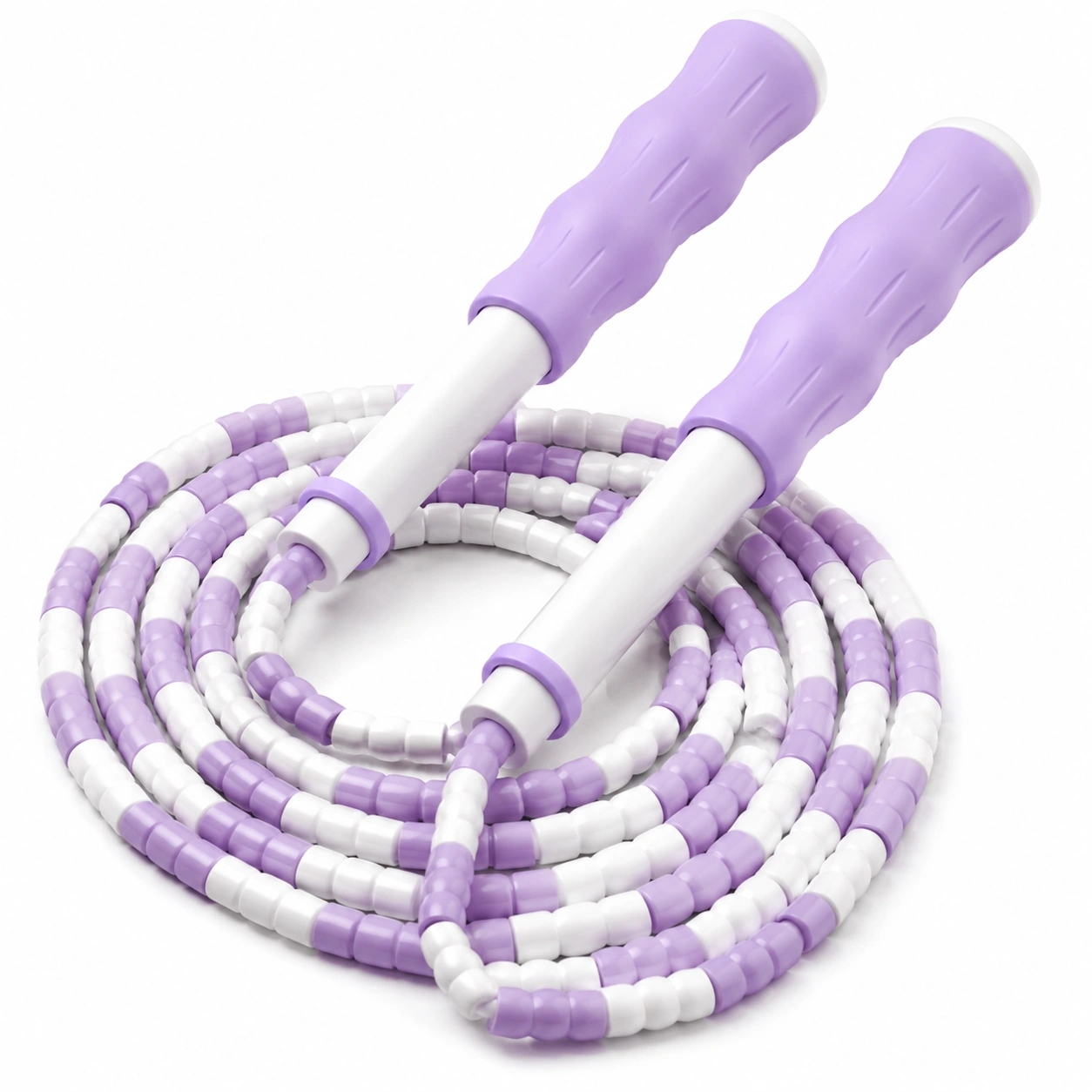 Corda per saltare 280cm con manici ergonomici viola e bianco-room ELVANI