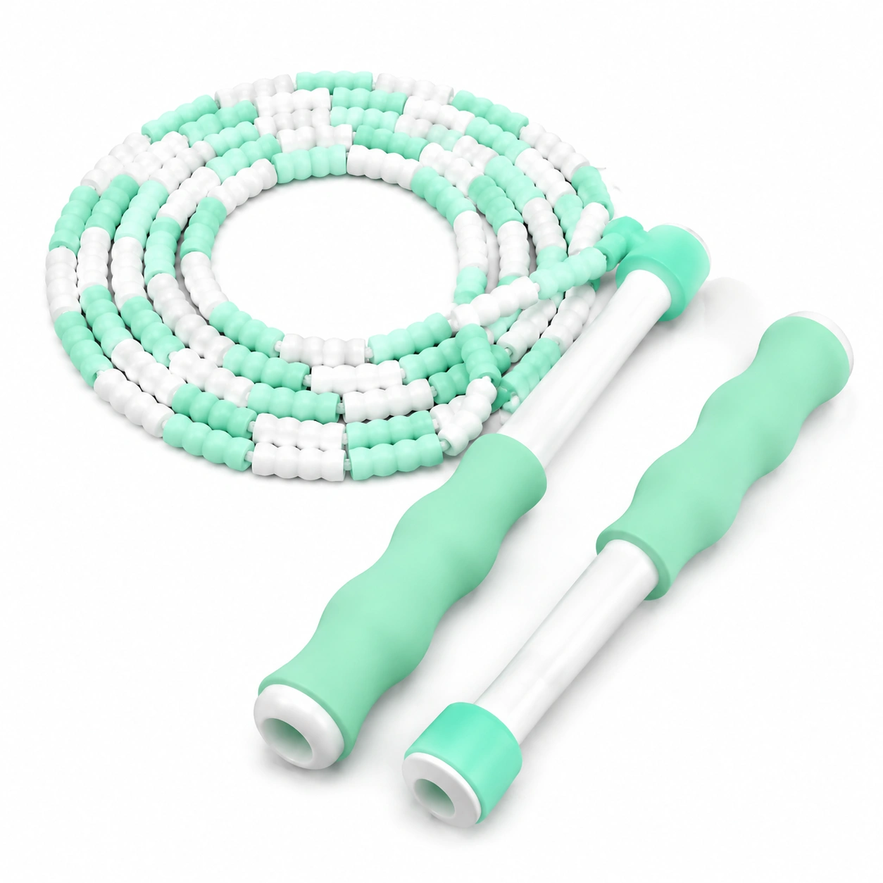 Corda per saltare con perline regolabile verde menta e bianco-room ELVANI