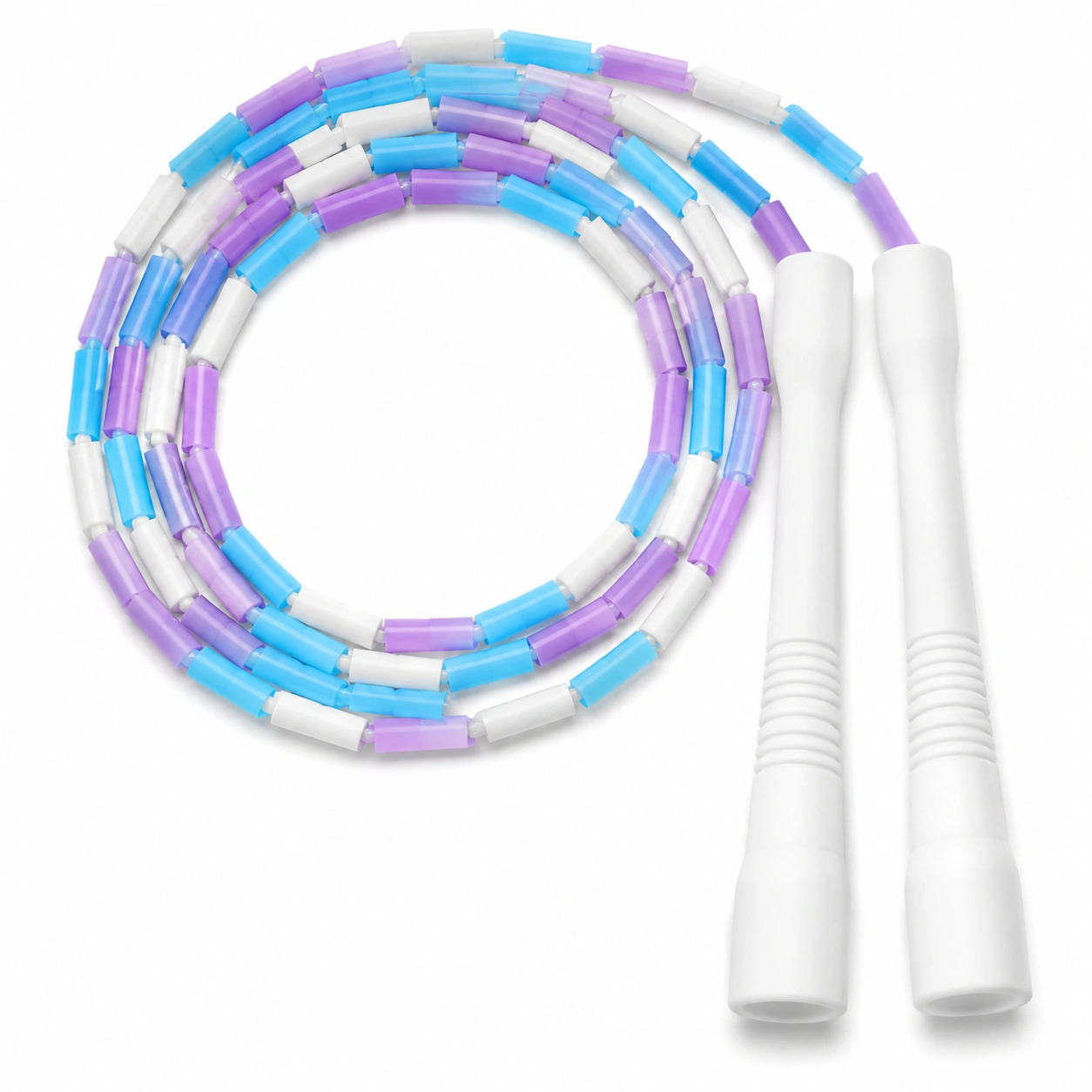 Corda per Saltare con Perline Regolabile Blu Viola e Bianco-room ELVANI
