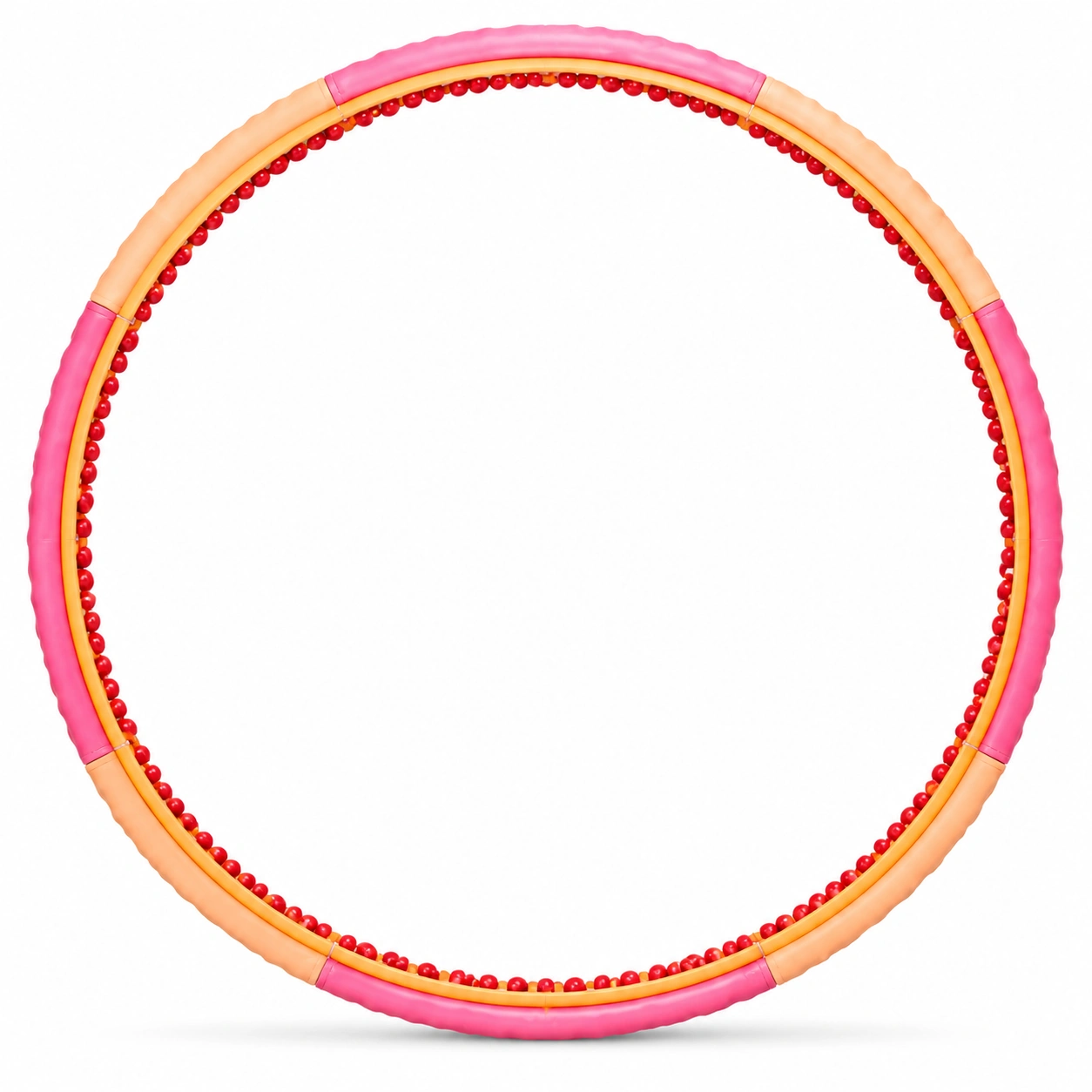 Hula Hoop Fitness 100 cm con Elementi Massaggianti Rosa e Arancione-room ELVANI