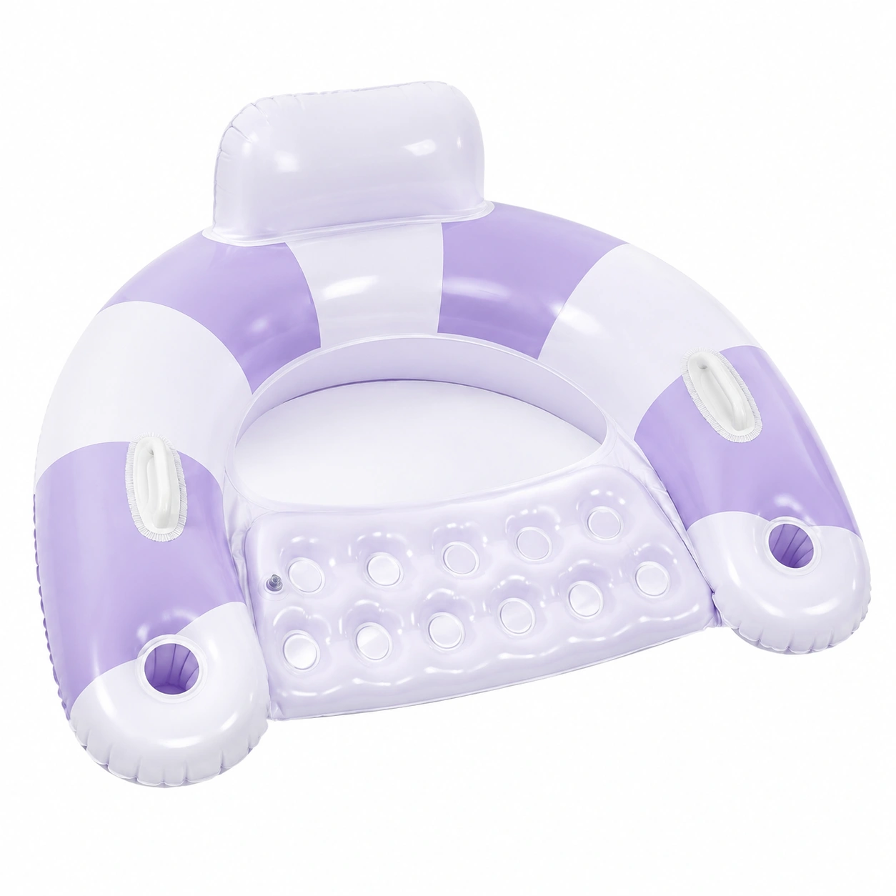 Poltrona gonfiabile galleggiante bianco e viola con poggiatesta-room ELVANI