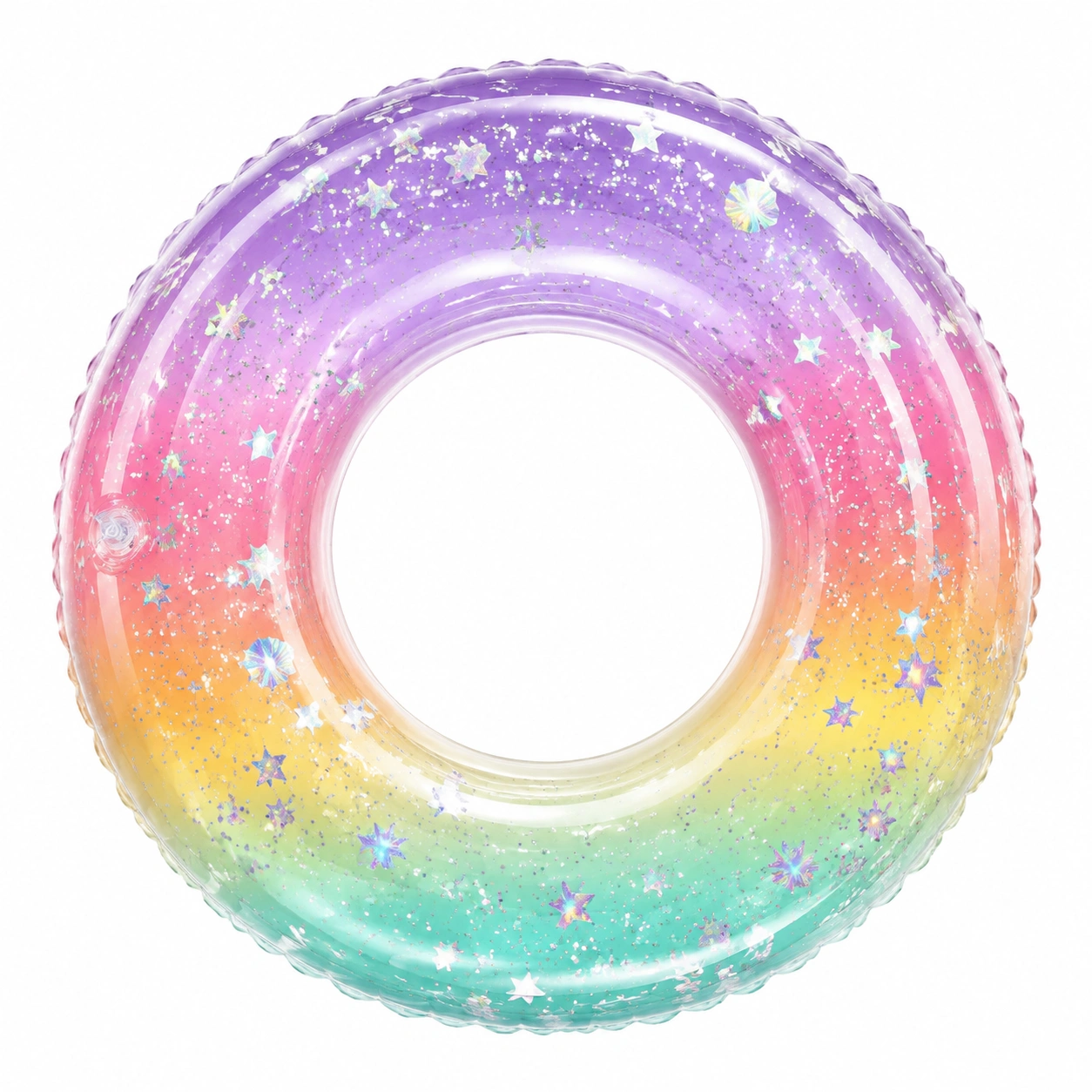 Anello da Nuoto Arcobaleno Glitterato 90cm per Bambini-room ELVANI