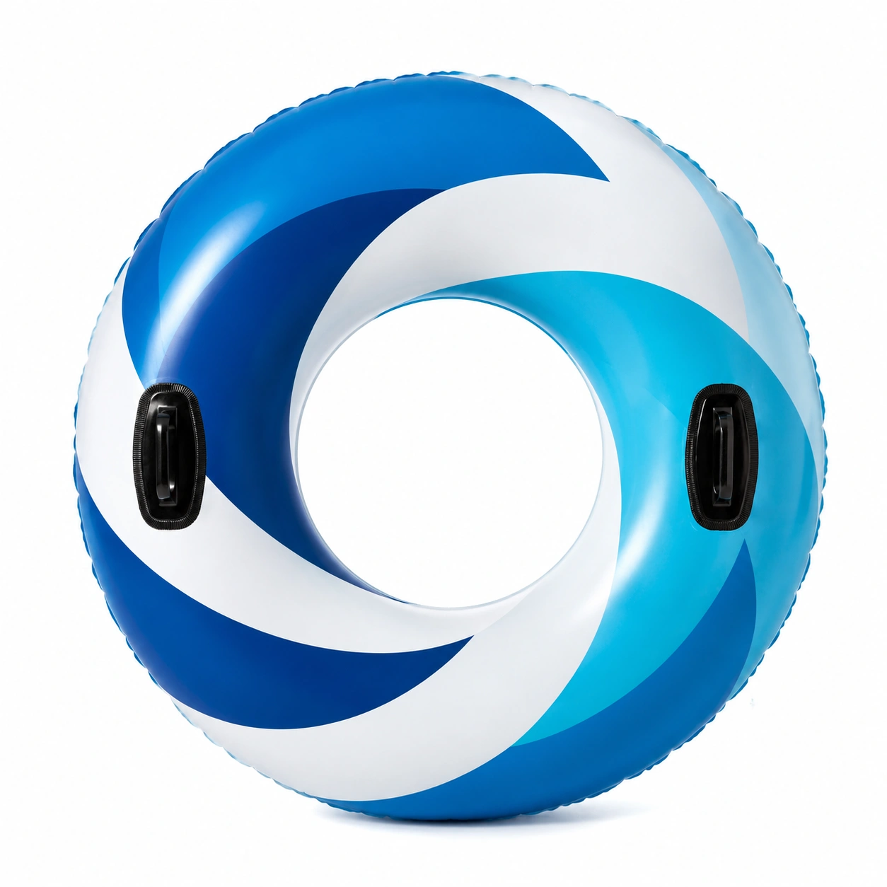 Anello Gonfiabile per Nuoto con Maniglie 130 cm Blu e Bianco-room ELVANI