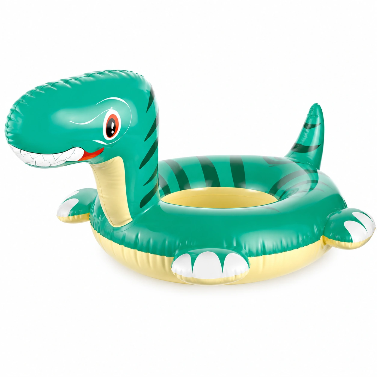 Ciambella Gonfiabile a Forma di Dinosauro Verde/Giallo per Bambini-room ELVANI