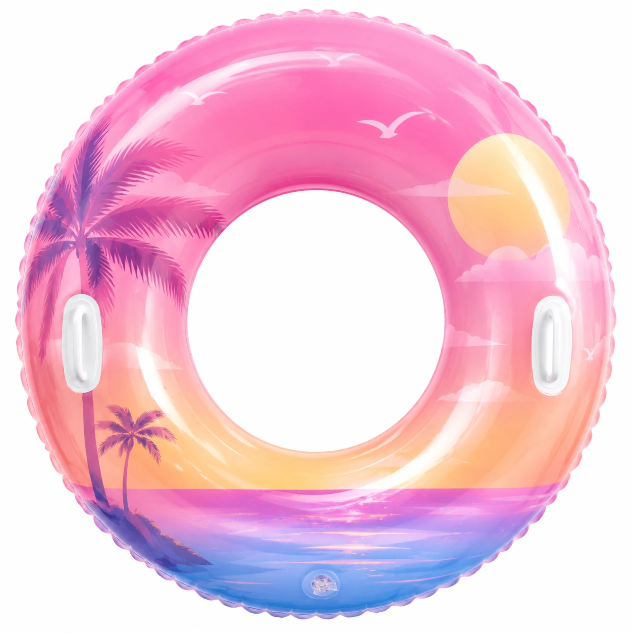 Ciambella da Nuoto Gonfiabile con Tramonto, Rosa e Arancione-room ELVANI