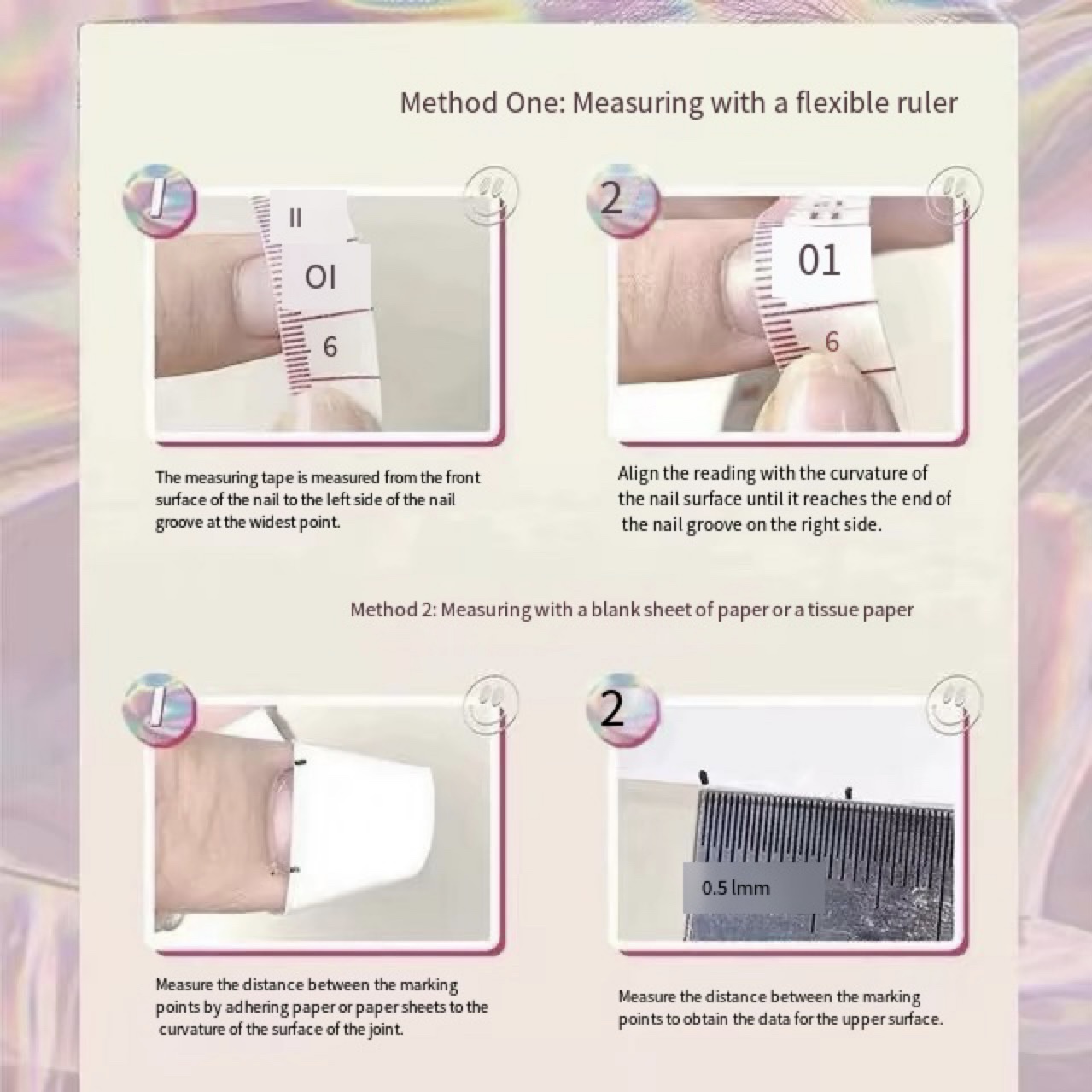 Handmade Press On Nails – Smoky Purple Gray Marble with Gold Veins, Medium Almond, Full Set
