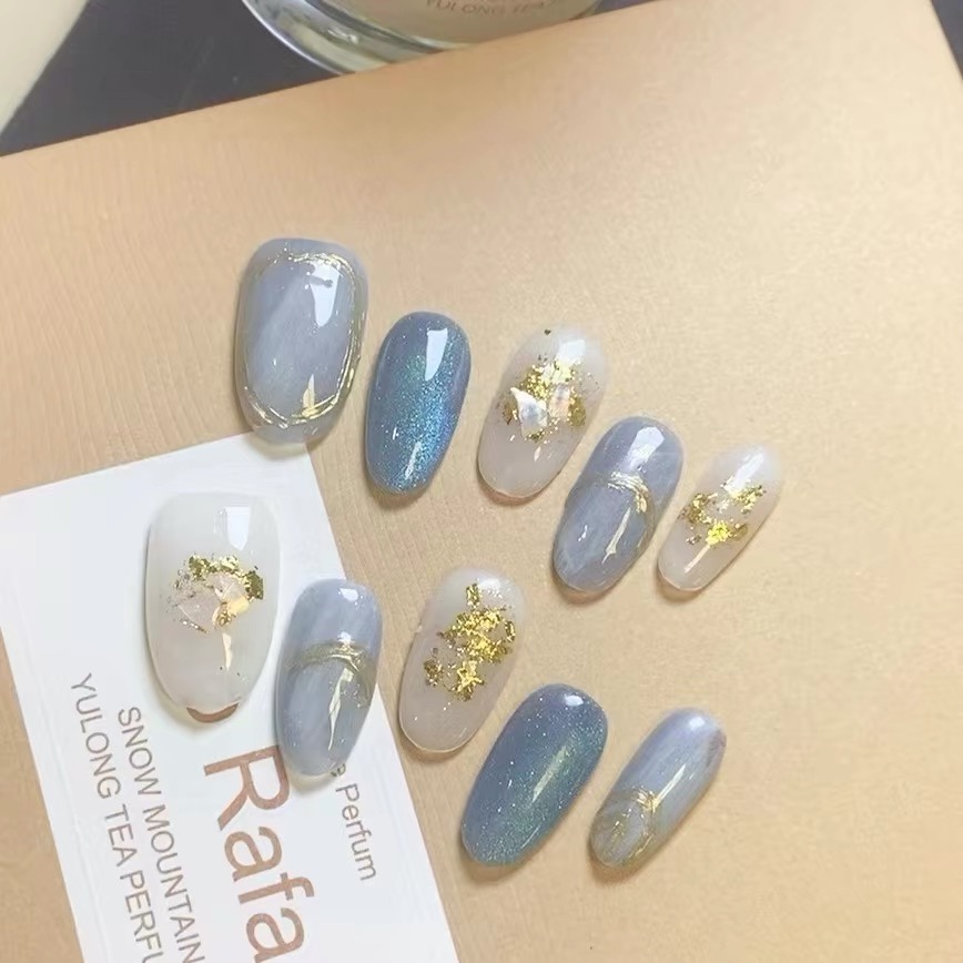 纯手工假指甲片手工贴片美甲可拆卸穿戴甲假指甲百搭小众简约时尚