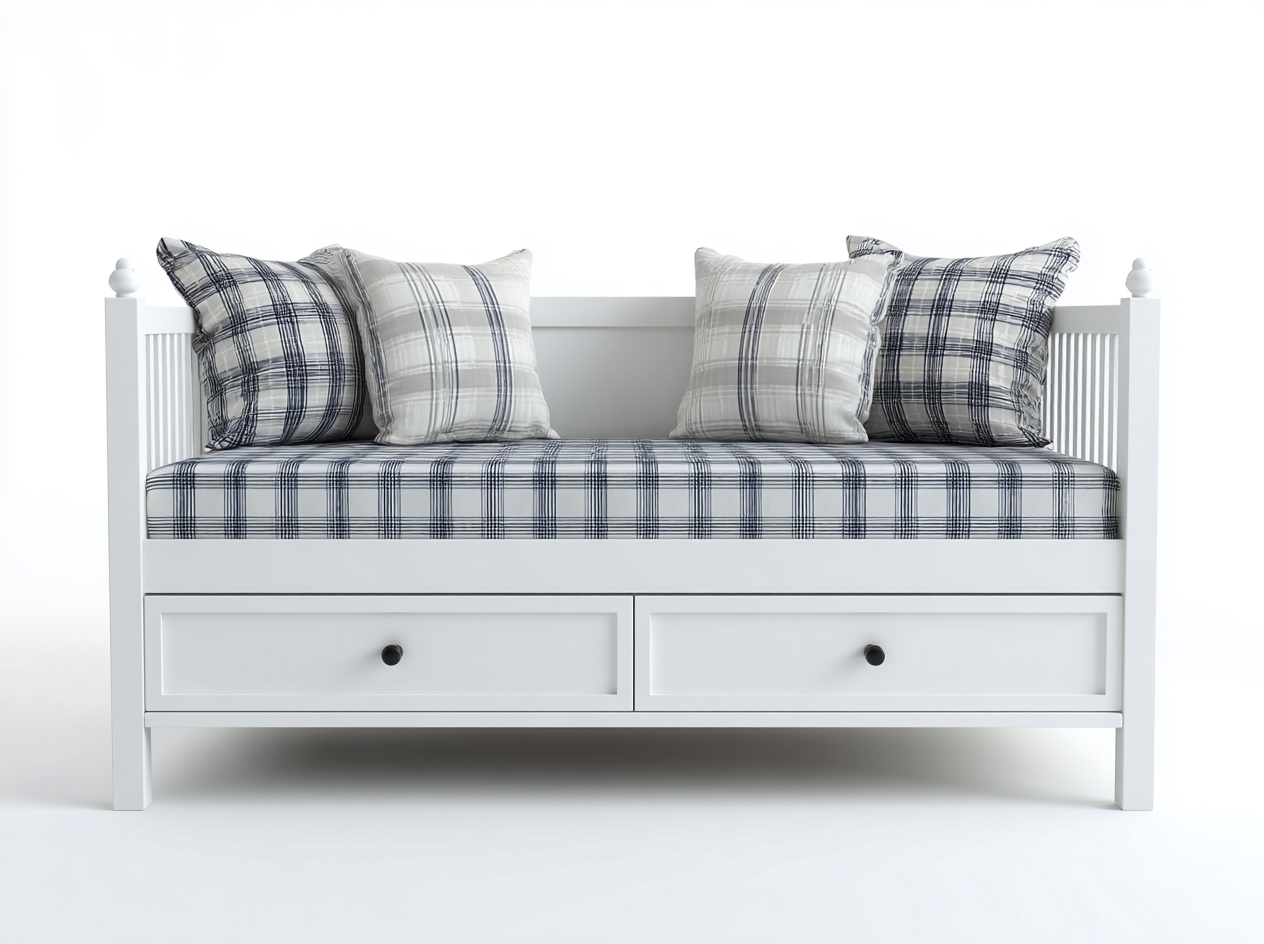 Divano letto - legno-tessuto - 210x89x81 cm - bianco-grigio-nero - classico-Lizolyhaven