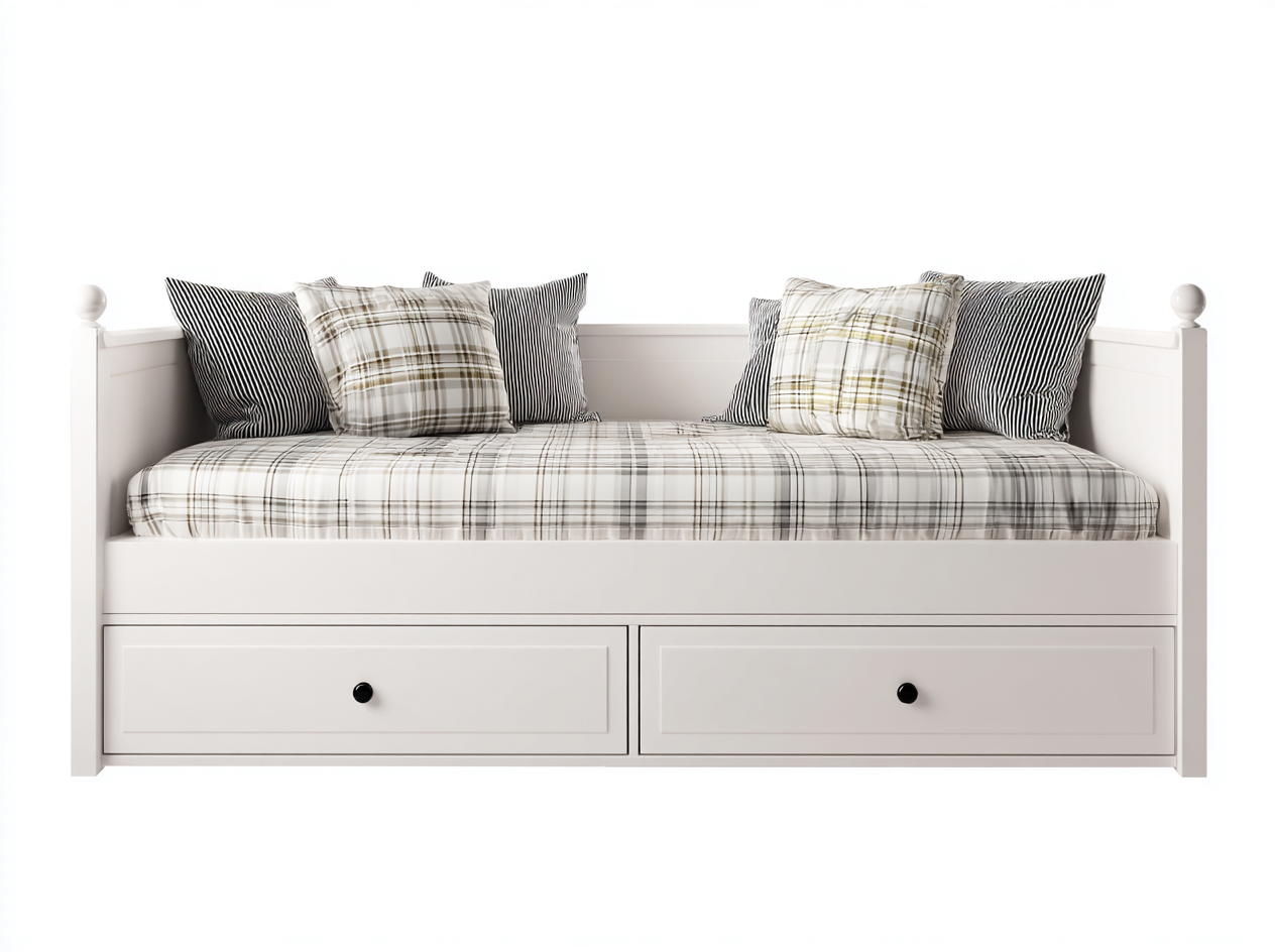 Divano letto - legno-tessuto - 209x89x82 cm - bianco-beige-nero - classico-Lizolyhaven