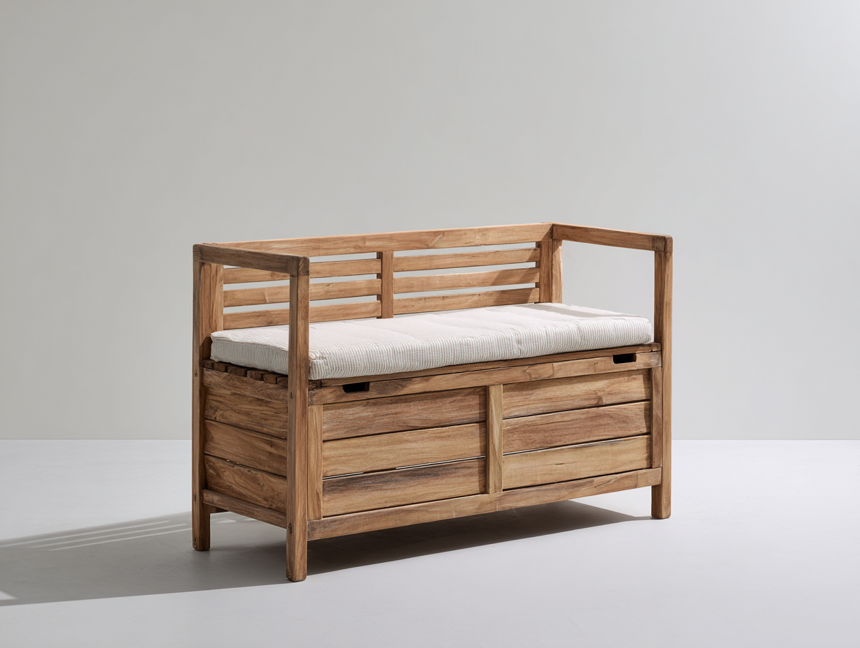 Panche da giardino - legno-tessuto - 146x59x86 cm - naturale-beige - stile rustico-Lizolyhaven