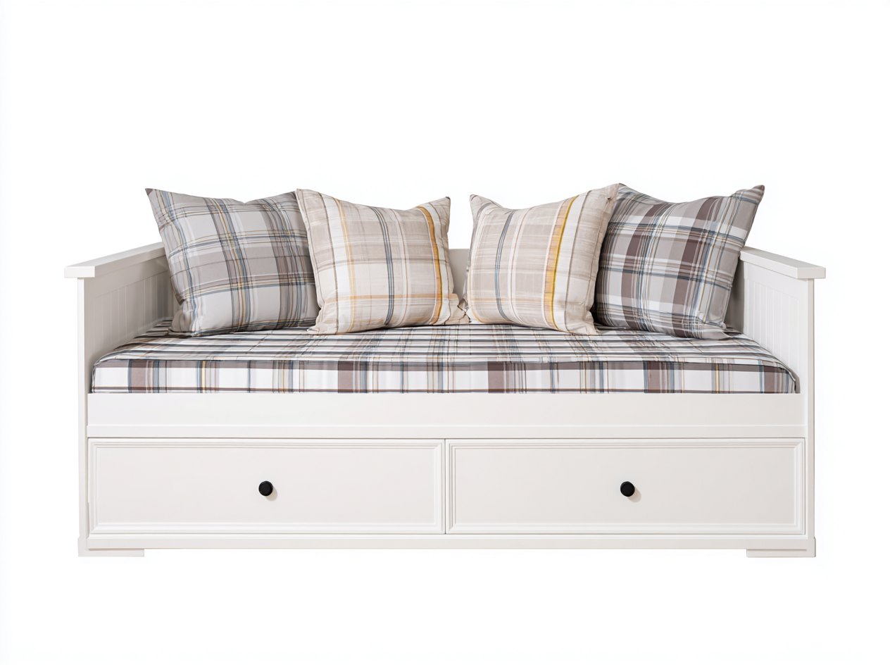 Divano letto - legno-tessuto - 214x88x79 cm - bianco-beige-marrone - classico-Lizolyhaven