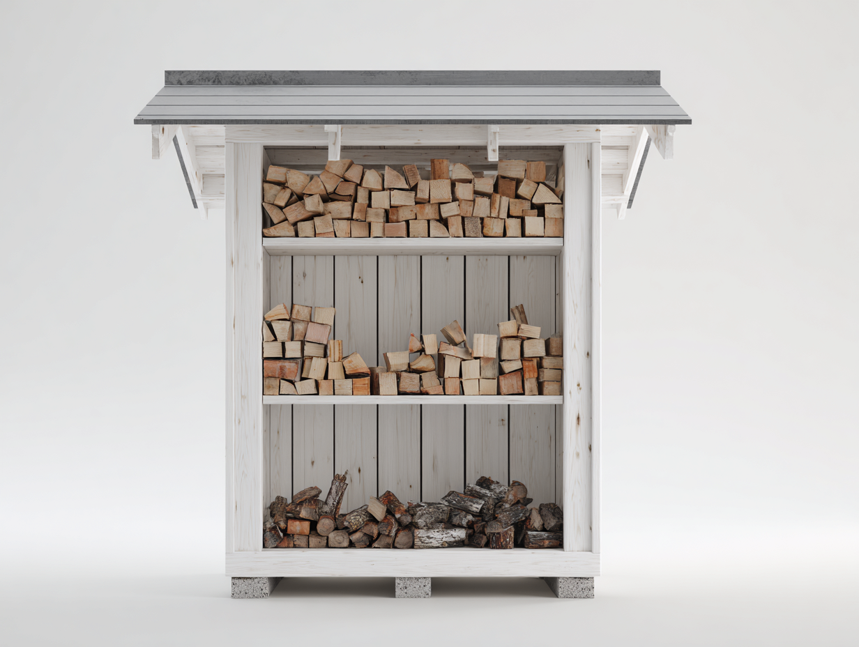 Portalegna - legno-metallo - 132x47x171 cm - bianco-grigio - stile moderno-Lizolyhaven