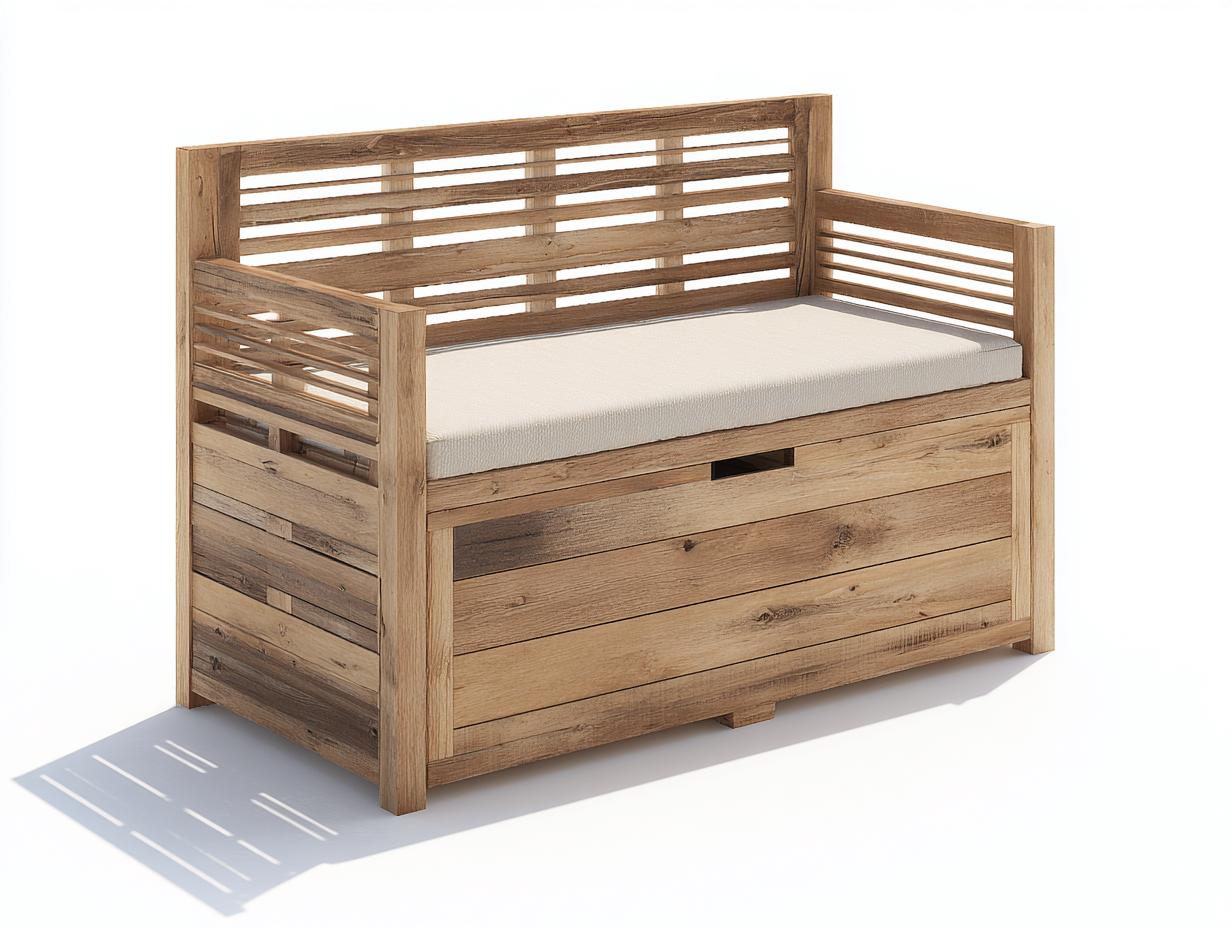Panche da giardino - legno-tessuto - 145x60x88 cm - naturale-beige - stile rustico-Lizolyhaven