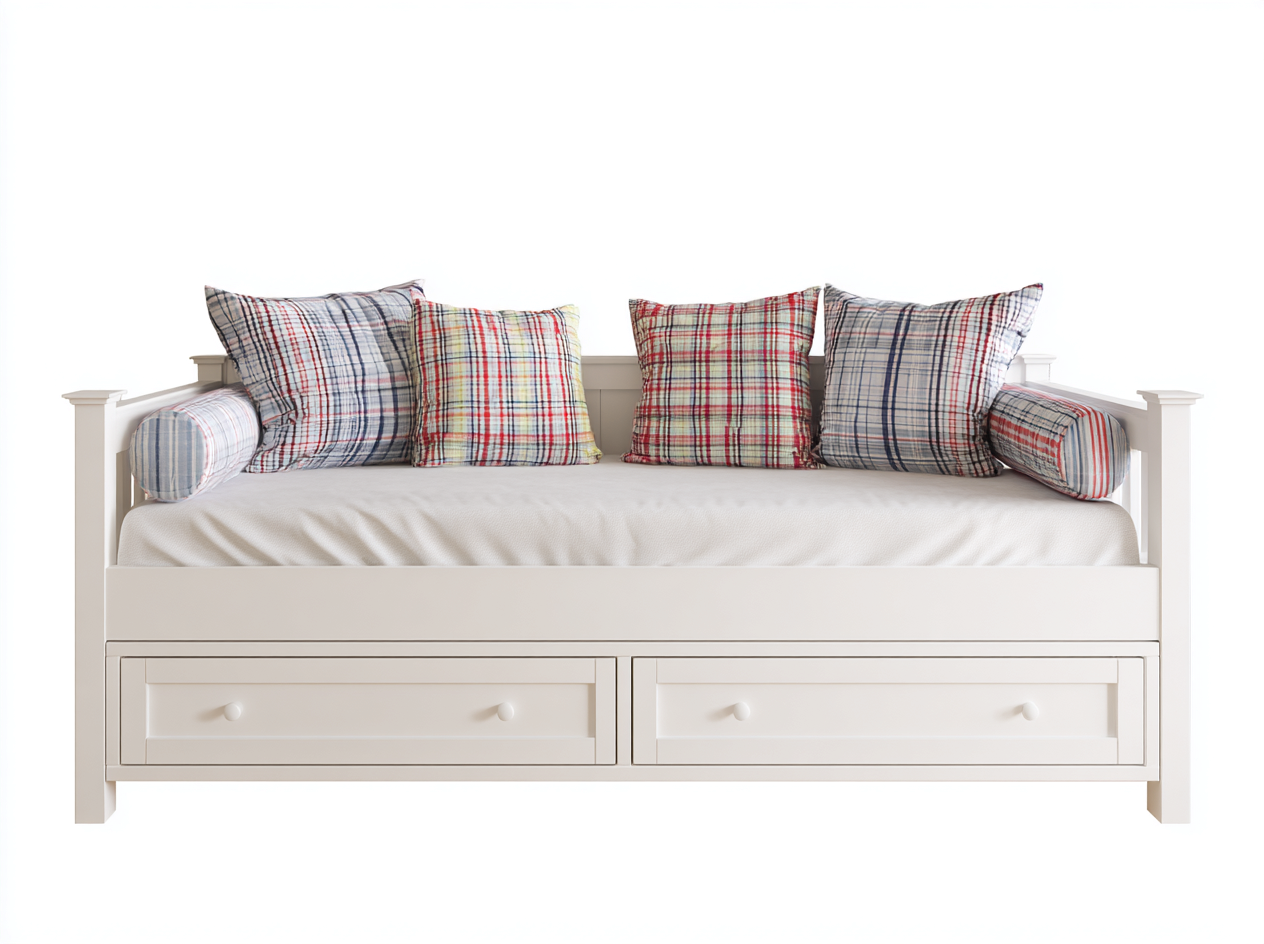 Divano letto - legno-tessuto - 216x91x84 cm - bianco-beige - classico-Lizolyhaven
