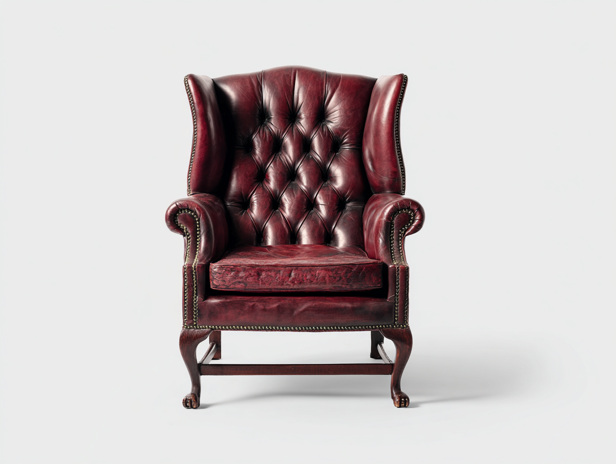 Poltrona - pelle-legno - 86x90x112 cm - bordeaux-marrone - classico-Minorhanest