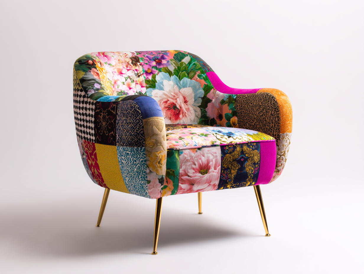 Poltrona - tessuto-metallo - 79x80x83 cm - multicolore-oro - contemporaneo-Minorhanest