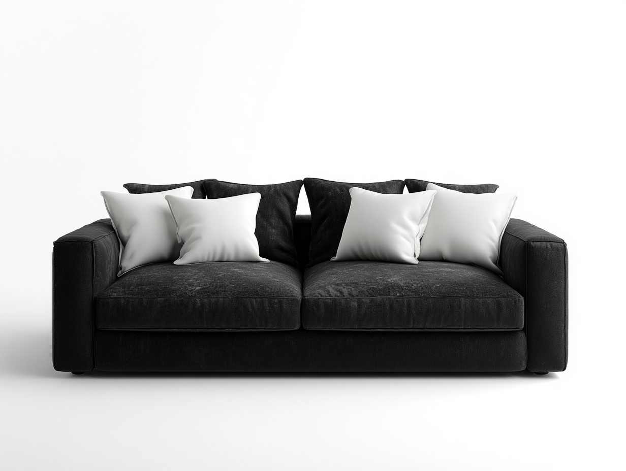 Divano lineare - tessuto - 198x96x78 cm - nero - moderno-Minorhanest
