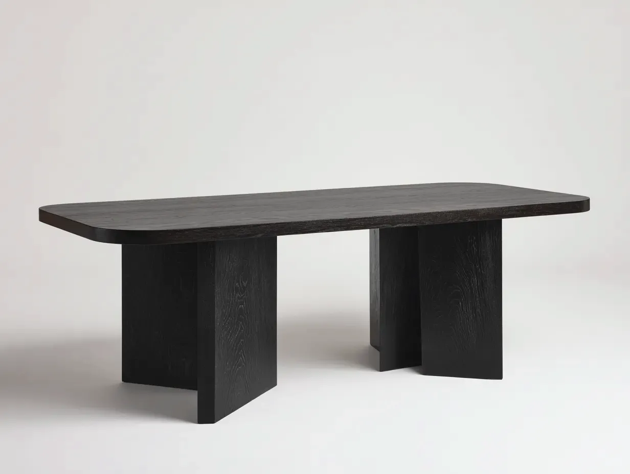 Mesa De Centro rectangular negra 130x75x42 cm - diseño robusto con soportes panelados