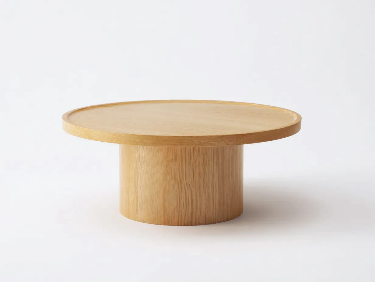 Mesa De Centro ovalada madera clara 120x65x41 cm - roble claro - patas redondas