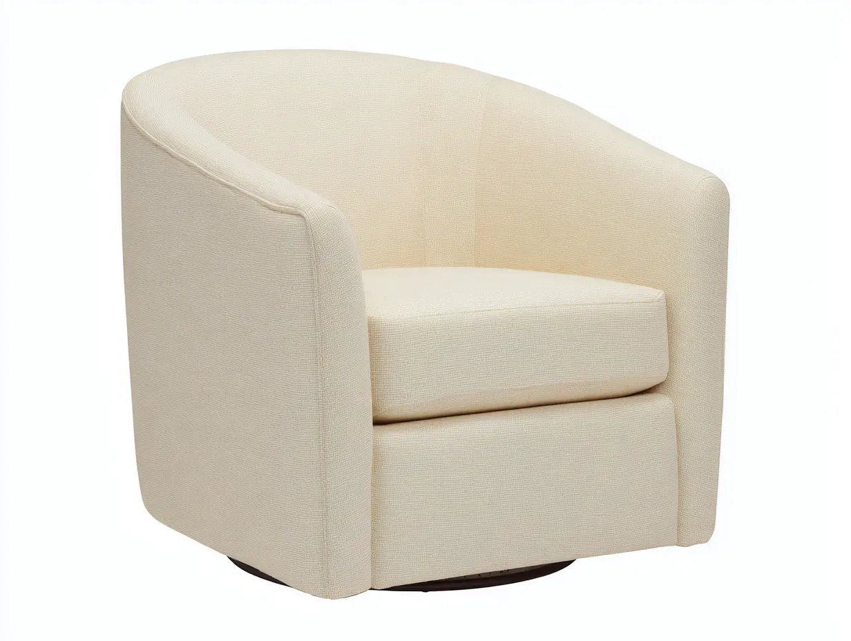 Sillón tapizado 86x85x76 cm - beige y negro - giratorio para salón acogedor