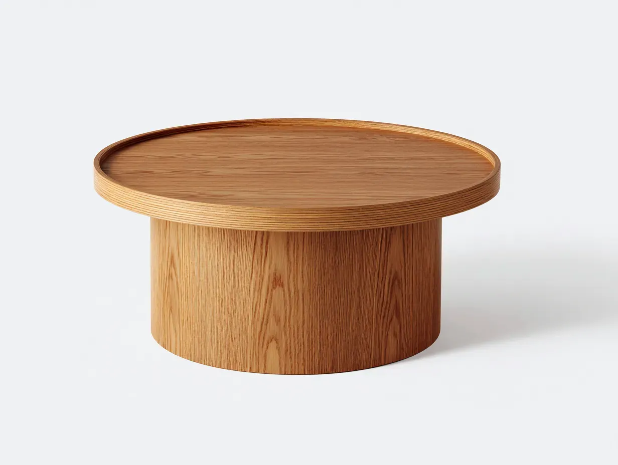 Mesa De Centro ovalada madera miel 130x70x42 cm - roble miel - diseño redondeado