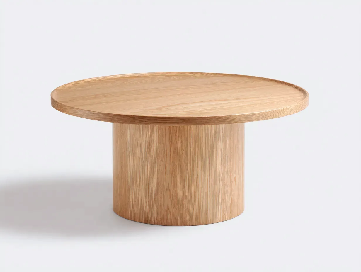 Mesa De Centro ovalada madera clara 125x68x40 cm - natural - patas cónicas
