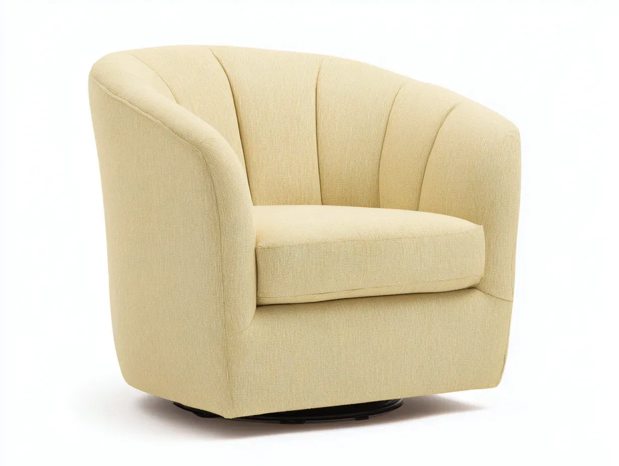Sillón de tela 87x86x78 cm - amarillo y negro - giratorio para salón luminoso