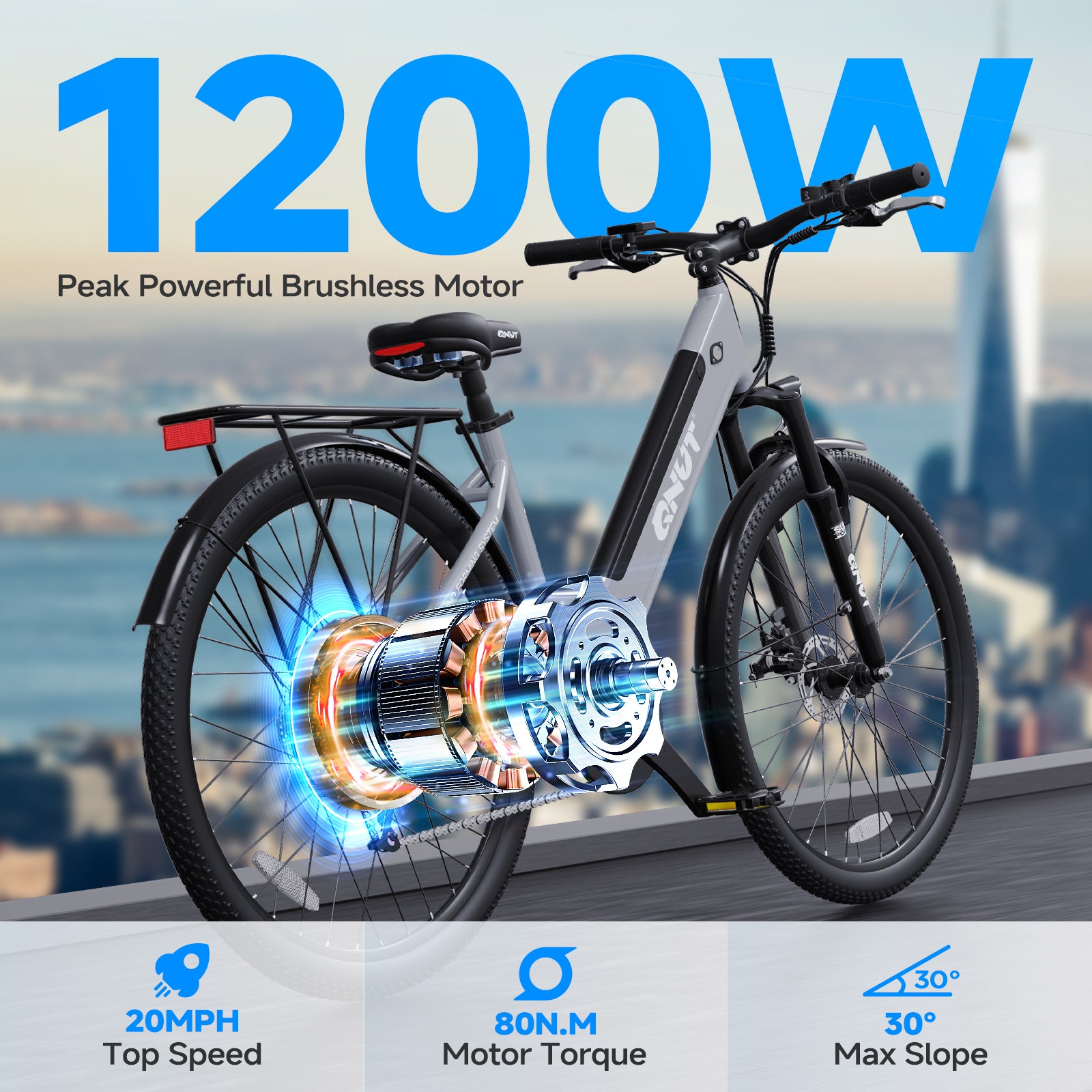 QNUT EC150 Urban&Commuter Electric Bike-US