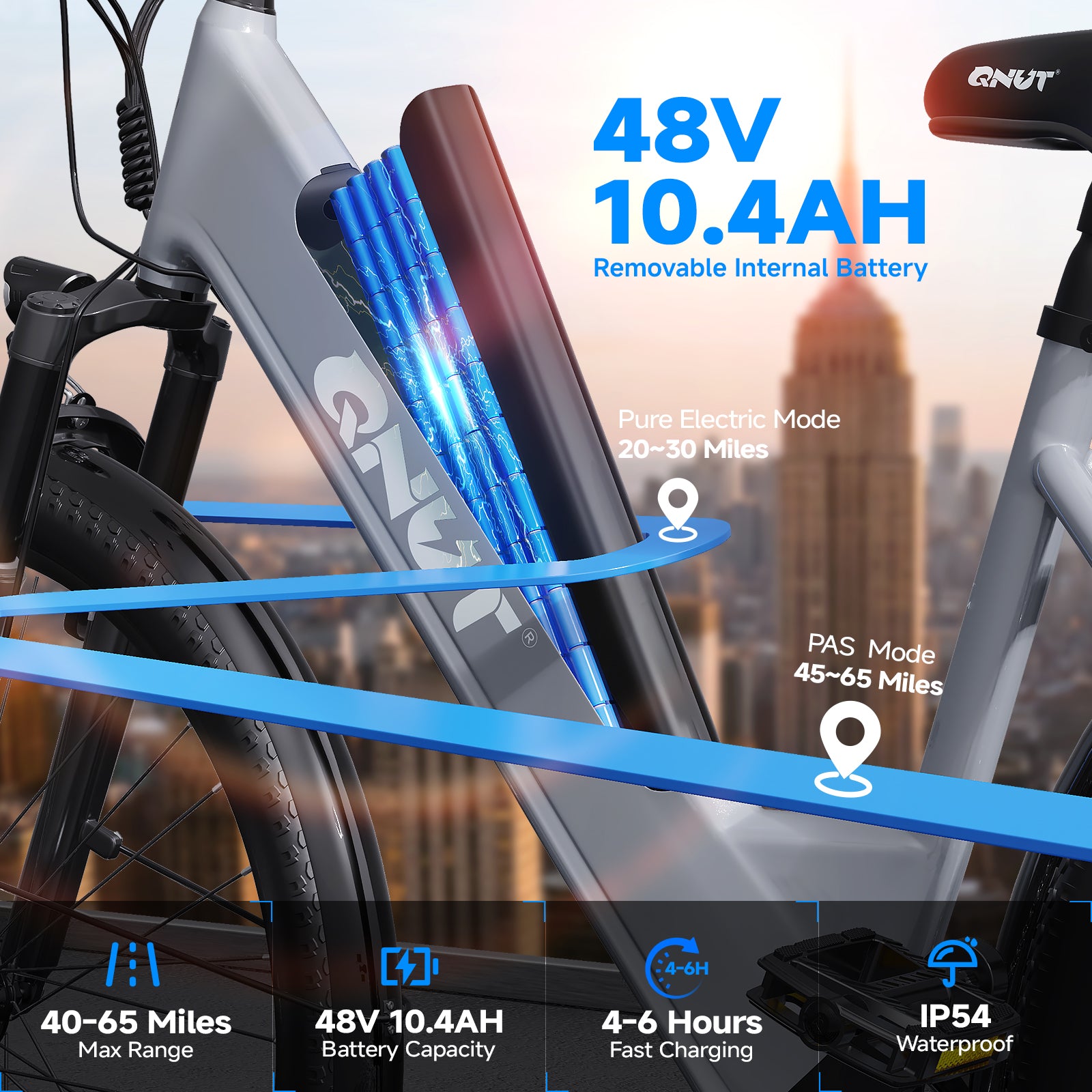QNUT EC150 Urban&Commuter Electric Bike-US