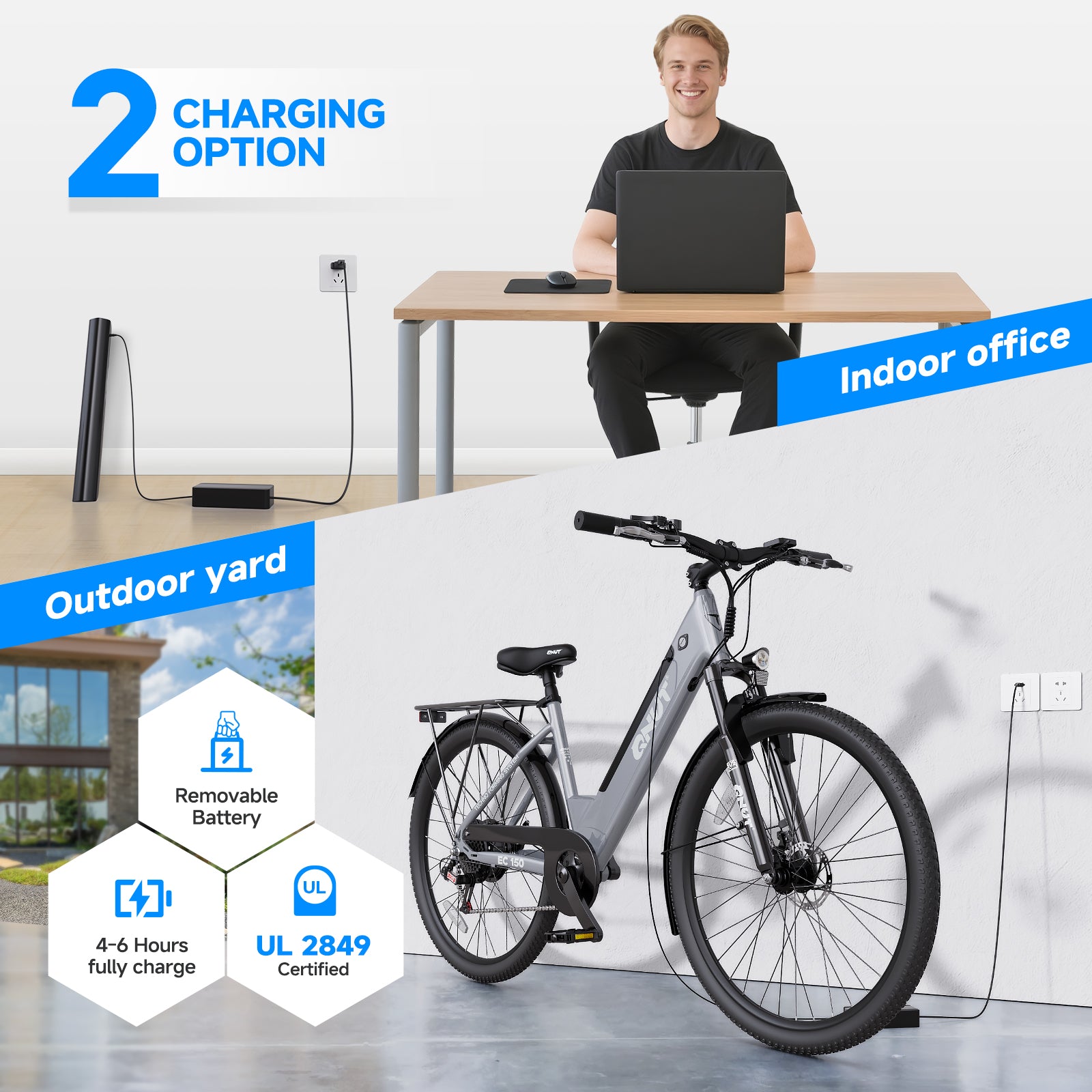 QNUT EC150 Urban&Commuter Electric Bike-US