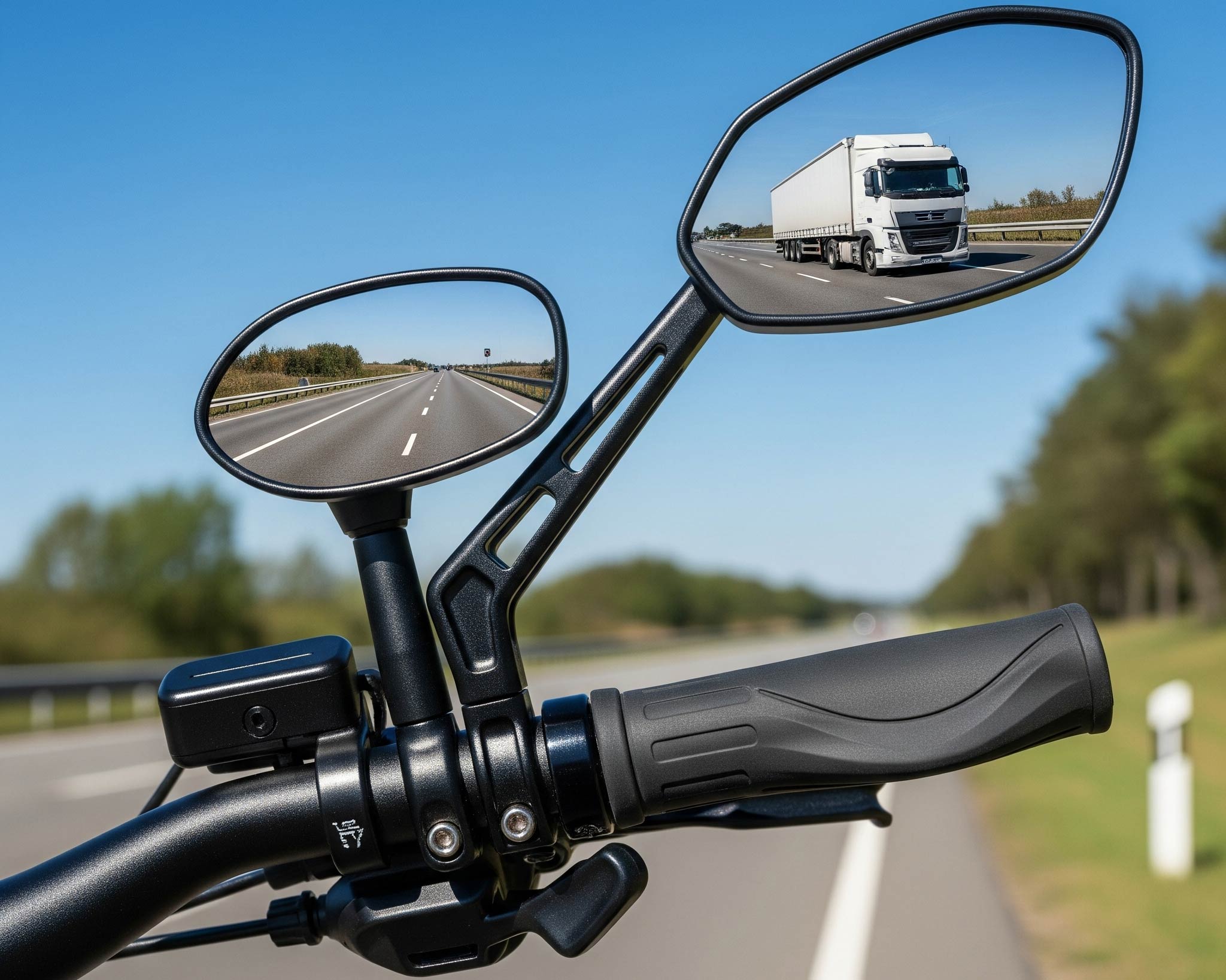 Electric bikes with rearview mirrors