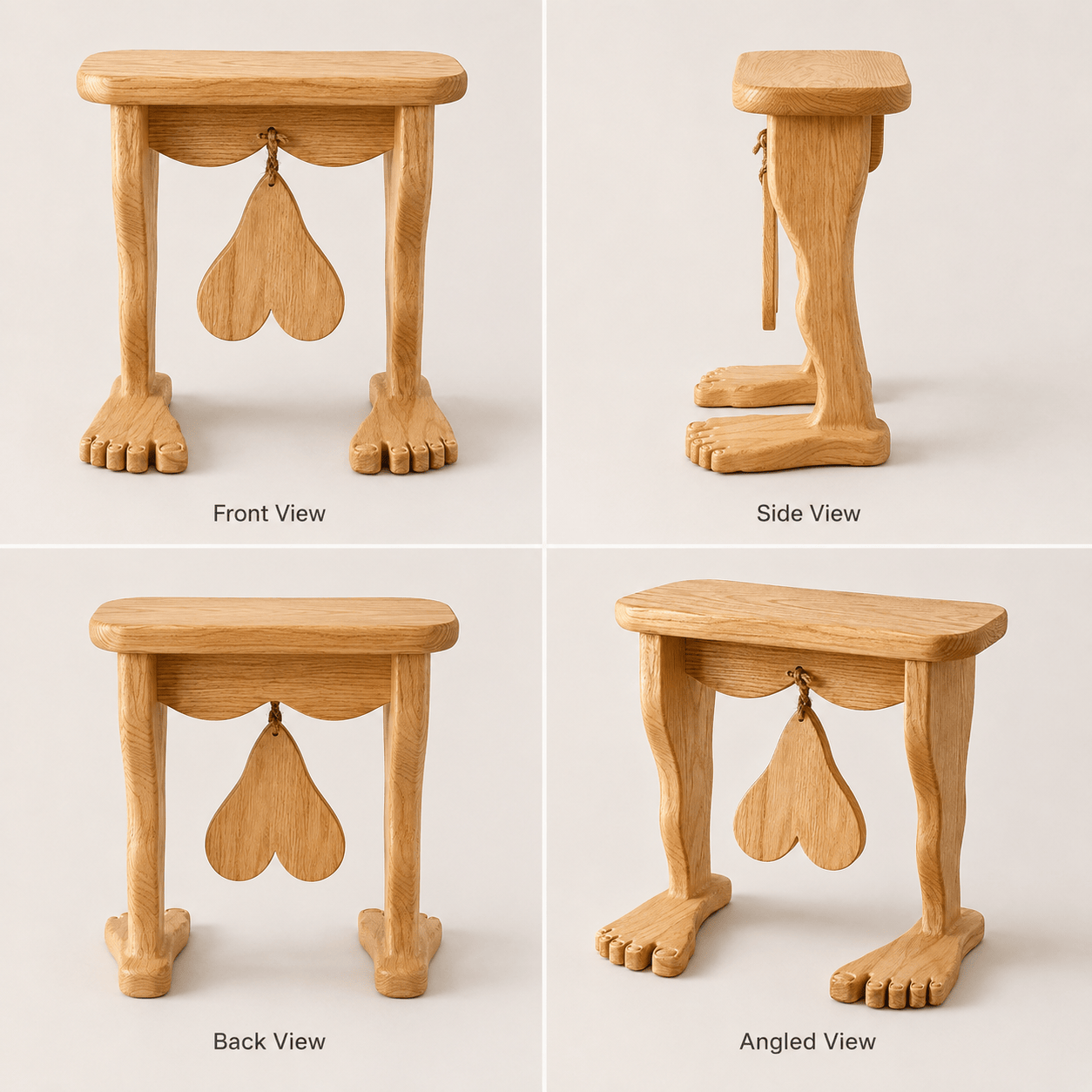 Quirky Sculptural Wooden Stool