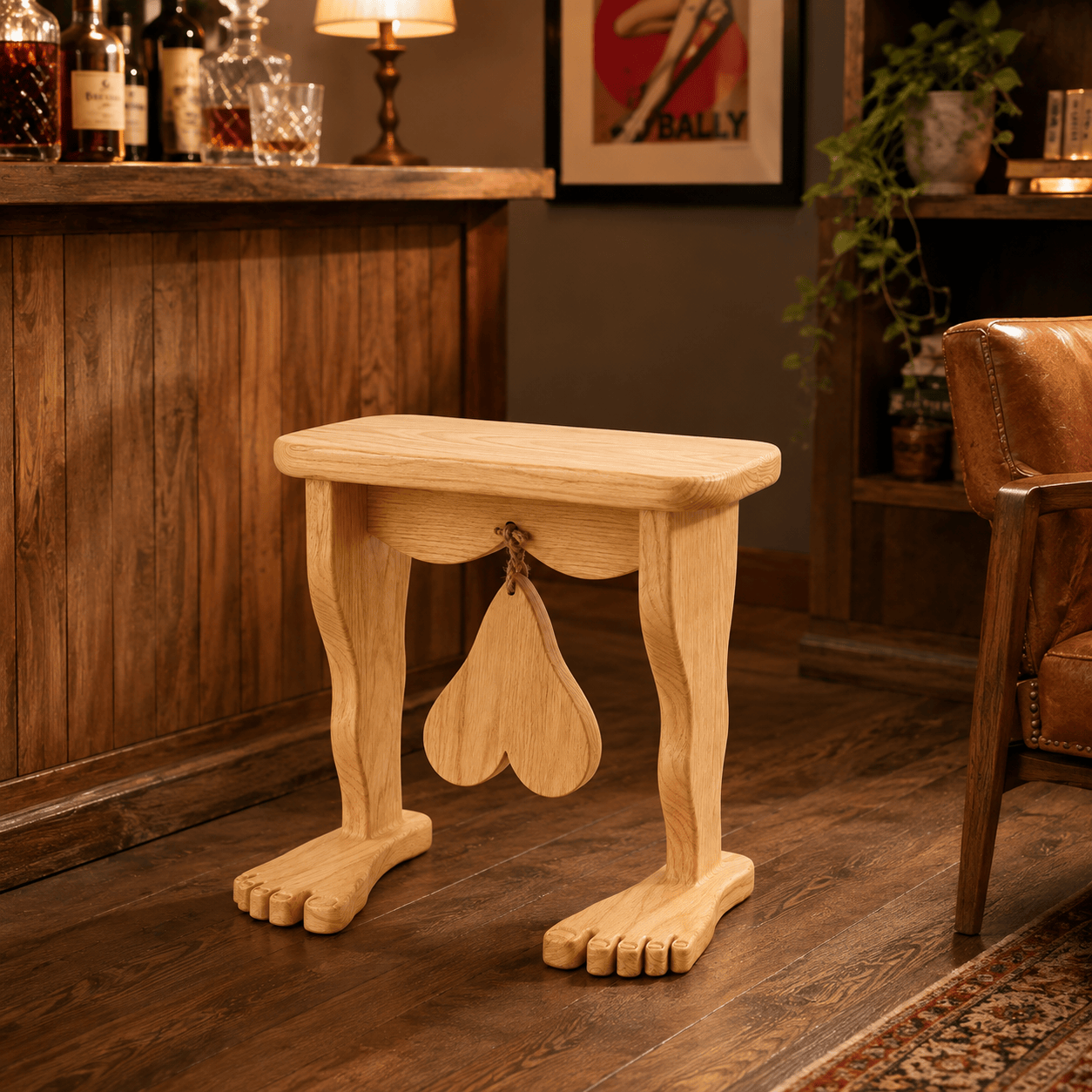 Quirky Sculptural Wooden Stool