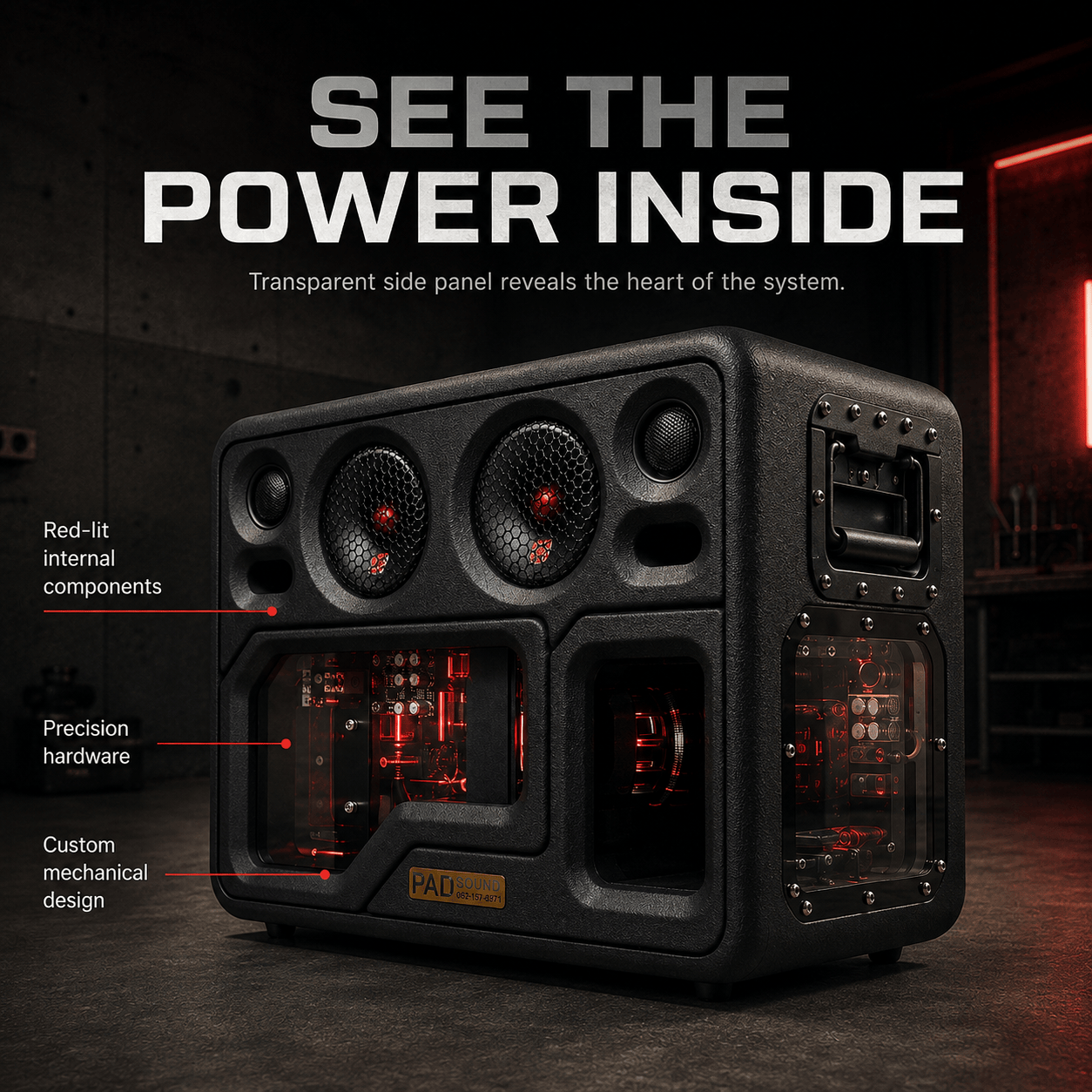 PAD SOUND X8 160W Transparent Bass Speaker