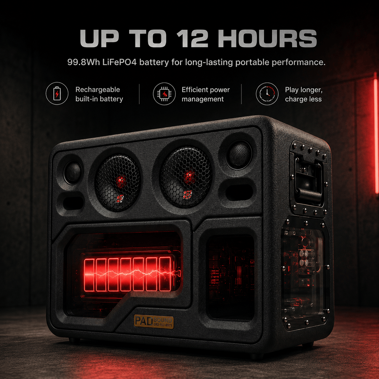 PAD SOUND X8 160W Transparent Bass Speaker