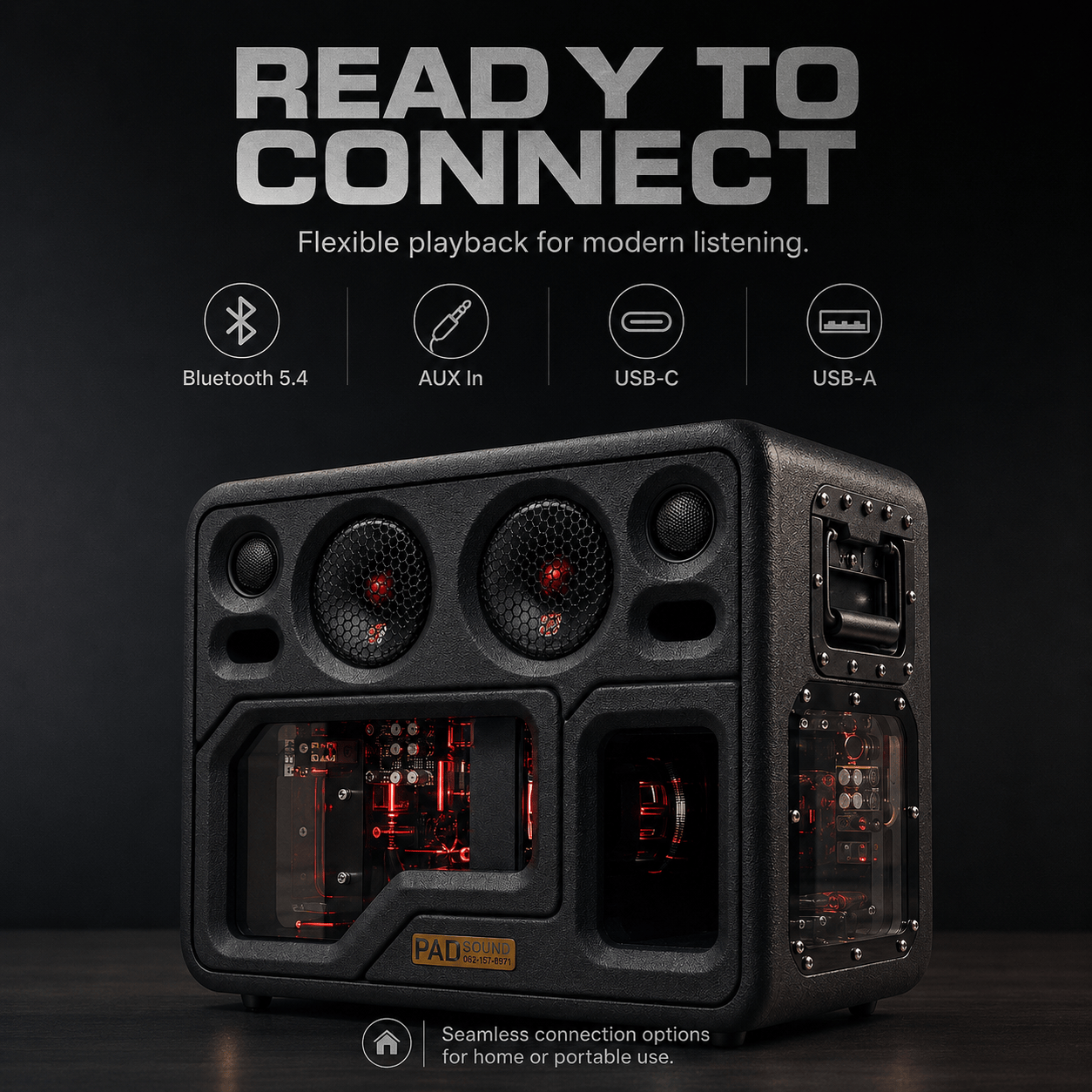 PAD SOUND X8 160W Transparent Bass Speaker