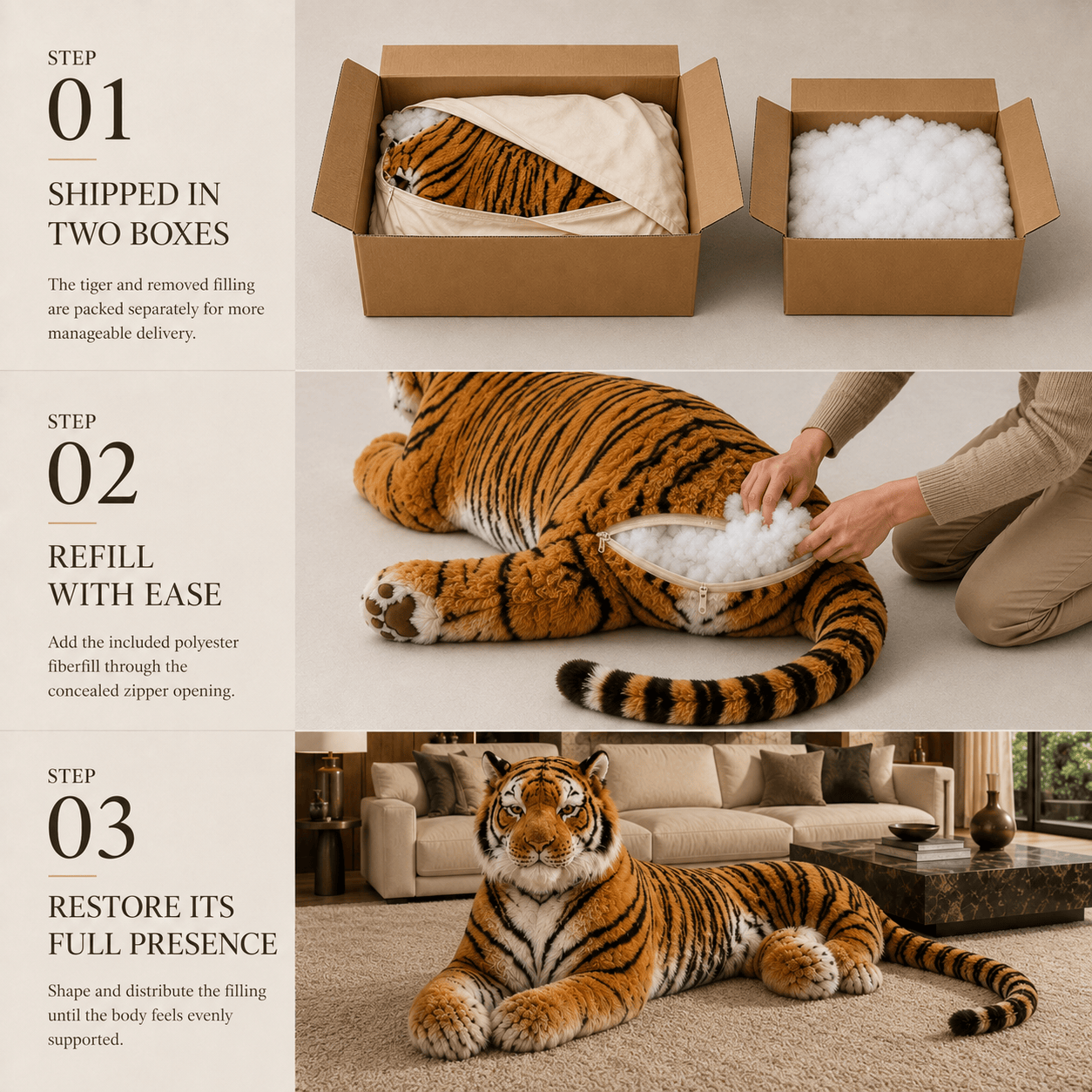 Life-Size Bengal Tiger Plush