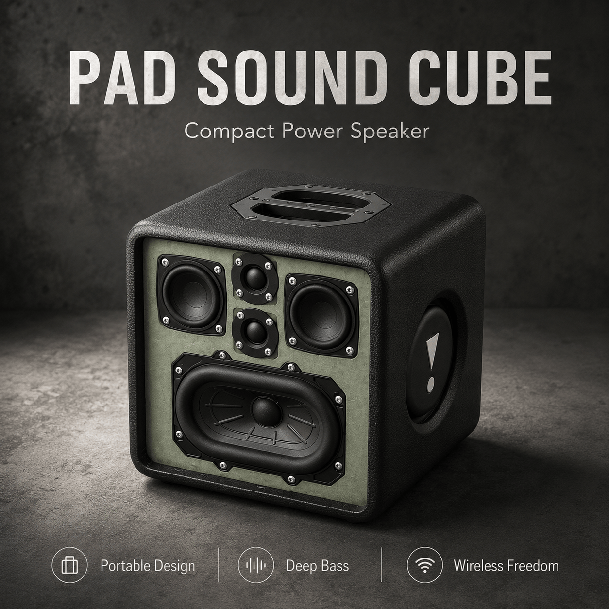 PAD SOUND CUBE — Compact Power Bluetooth Speaker