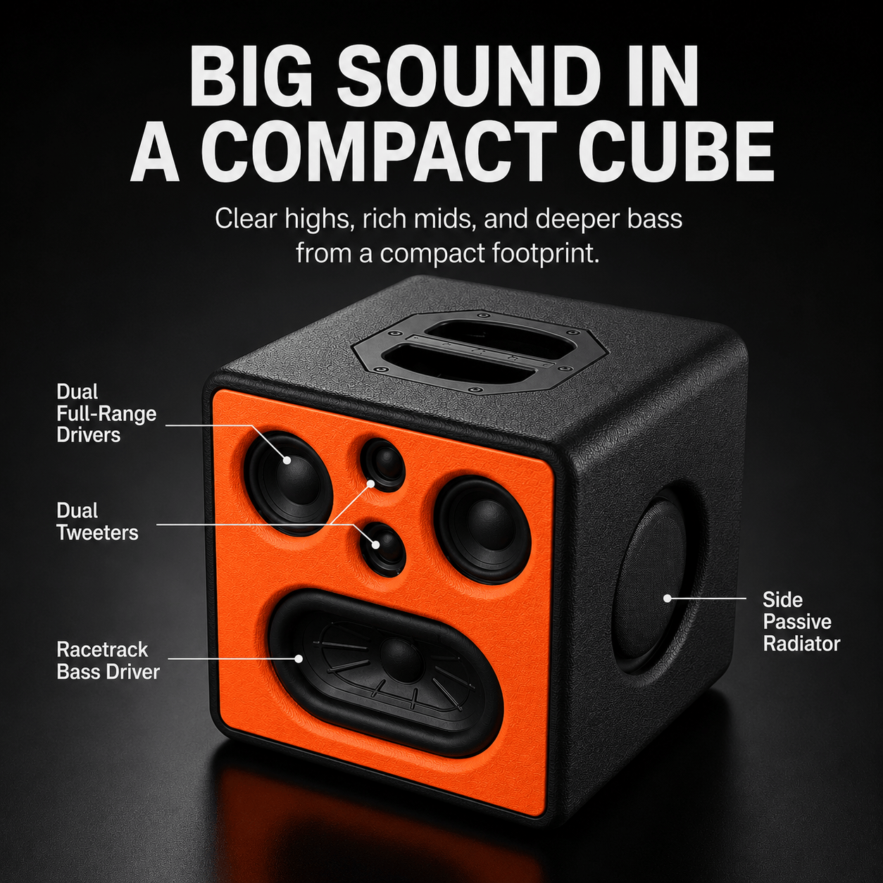 PAD SOUND CUBE VIVID — Compact Power Speaker