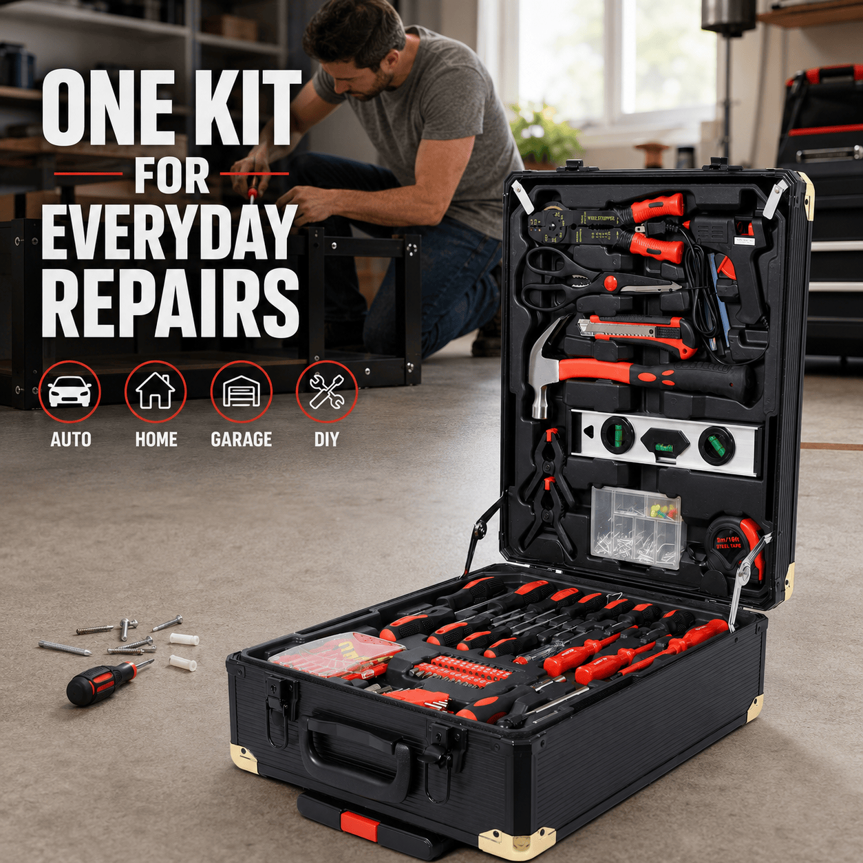 969-Piece SAE & Metric Mechanics Tool Set with Rolling Hard Case