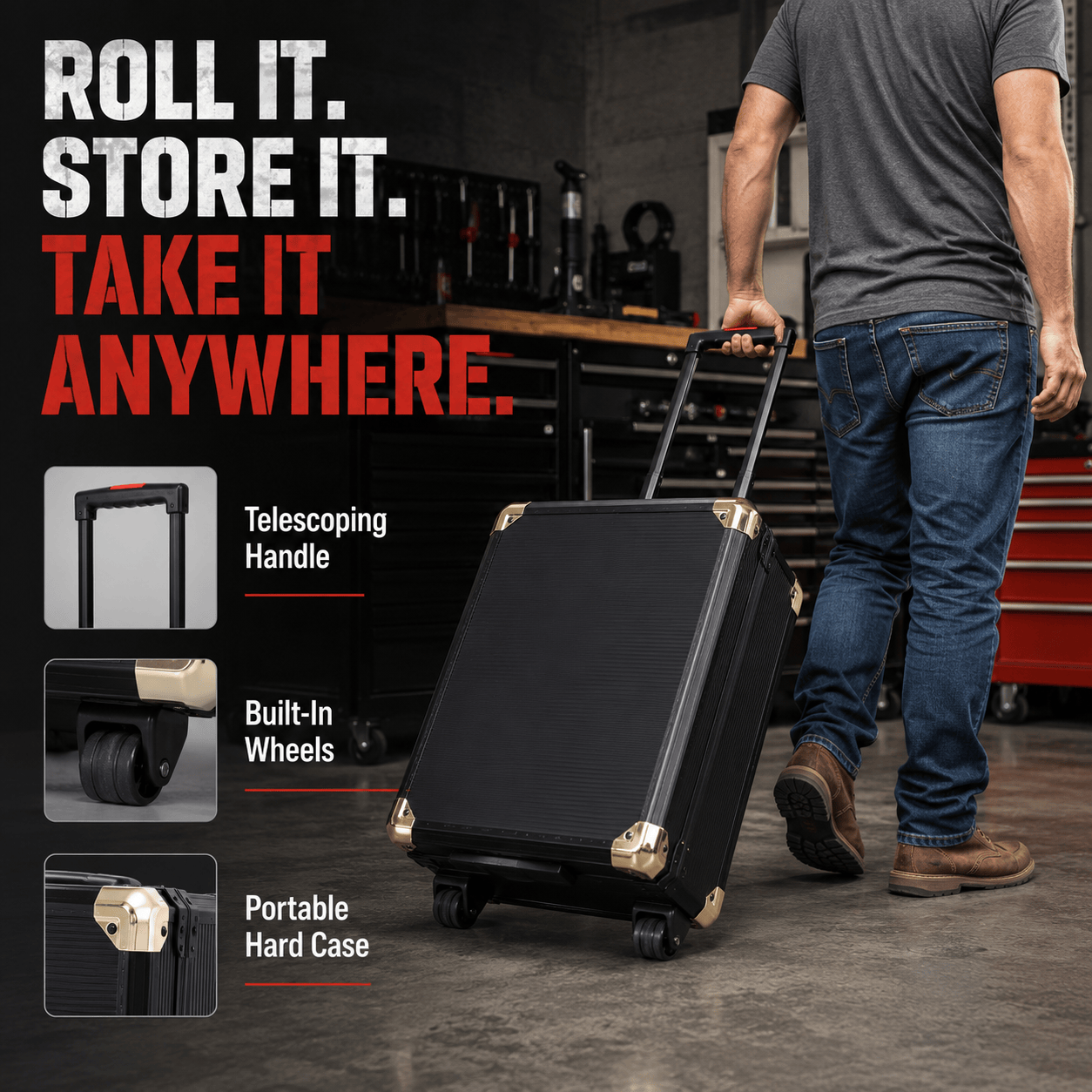 969-Piece SAE & Metric Mechanics Tool Set with Rolling Hard Case