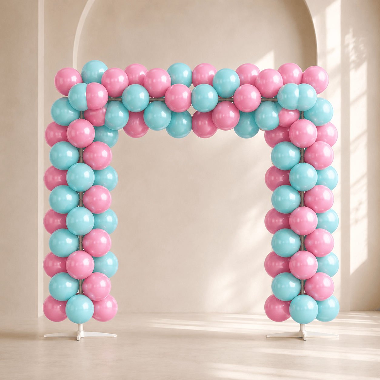 Metallic Fuchsia & Lake Blue Balloon Arch Decoration Set