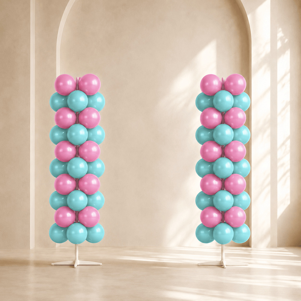 Metallic Fuchsia & Lake Blue Balloon Arch Decoration Set