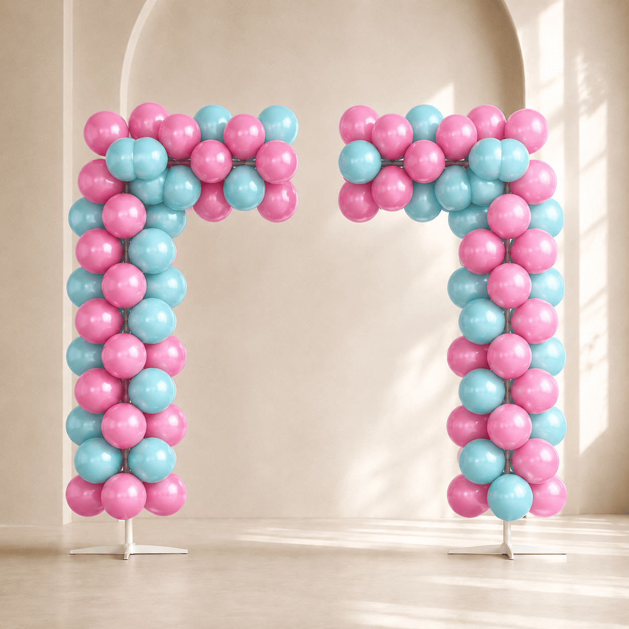 Metallic Fuchsia & Lake Blue Balloon Arch Decoration Set