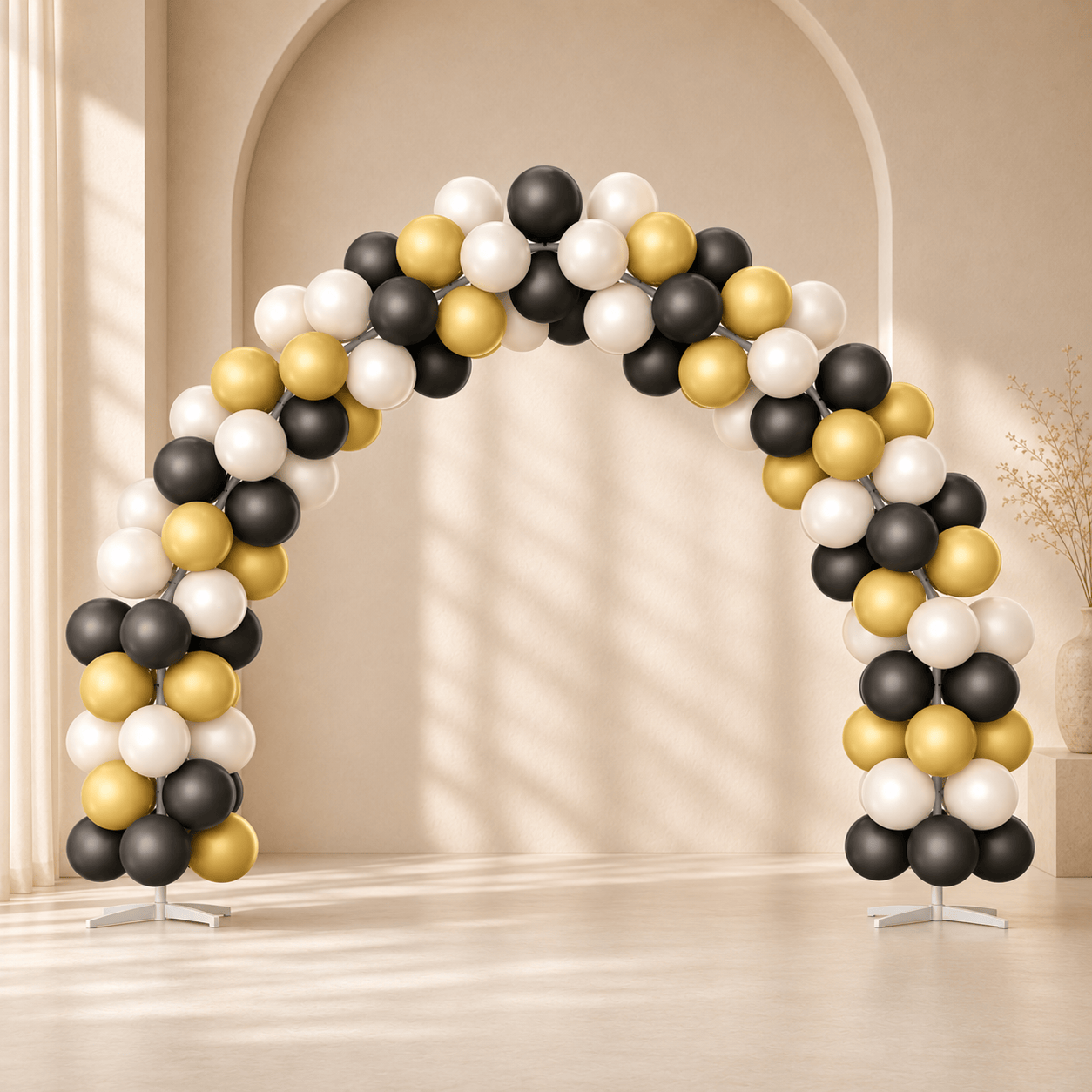 Luxury Black, Gold & White Balloon Arch Kit
