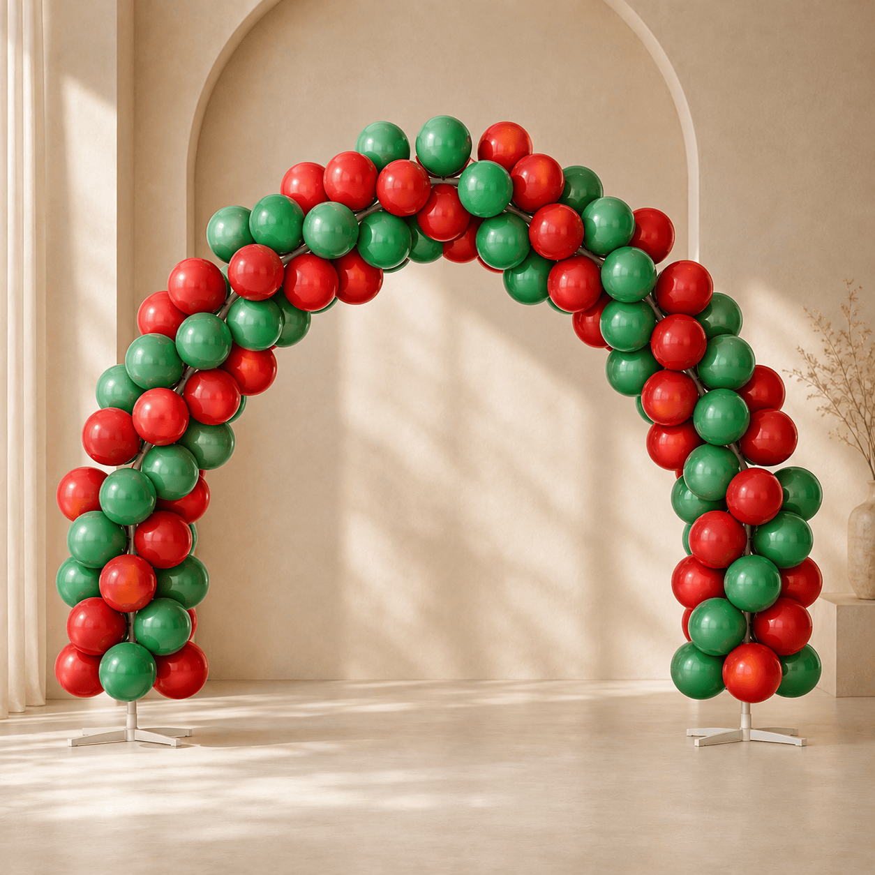 Festive Red & Green Balloon Arch Decoration Set
