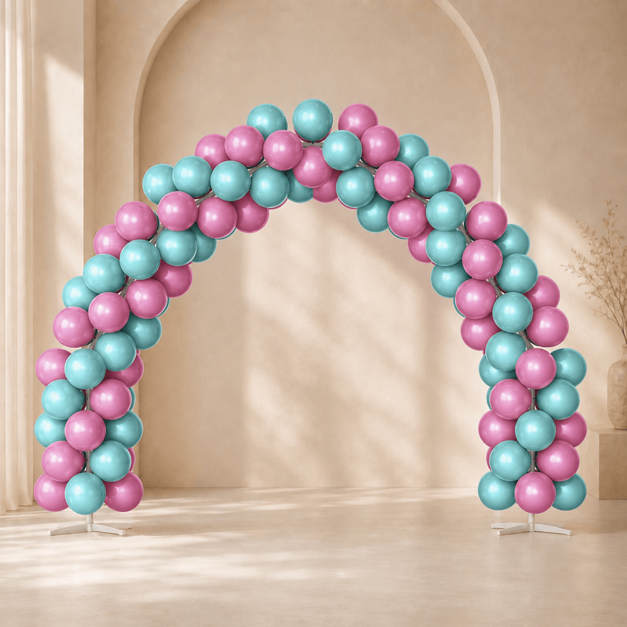 Metallic Fuchsia & Lake Blue Balloon Arch Decoration Set