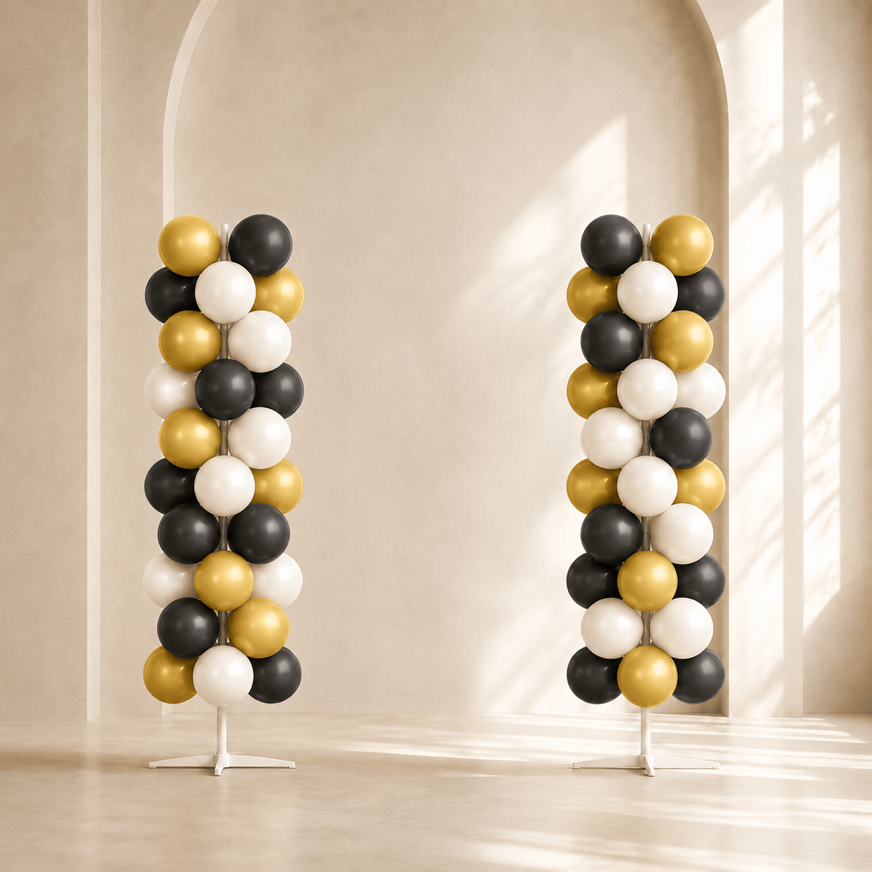 Luxury Black, Gold & White Balloon Arch Kit