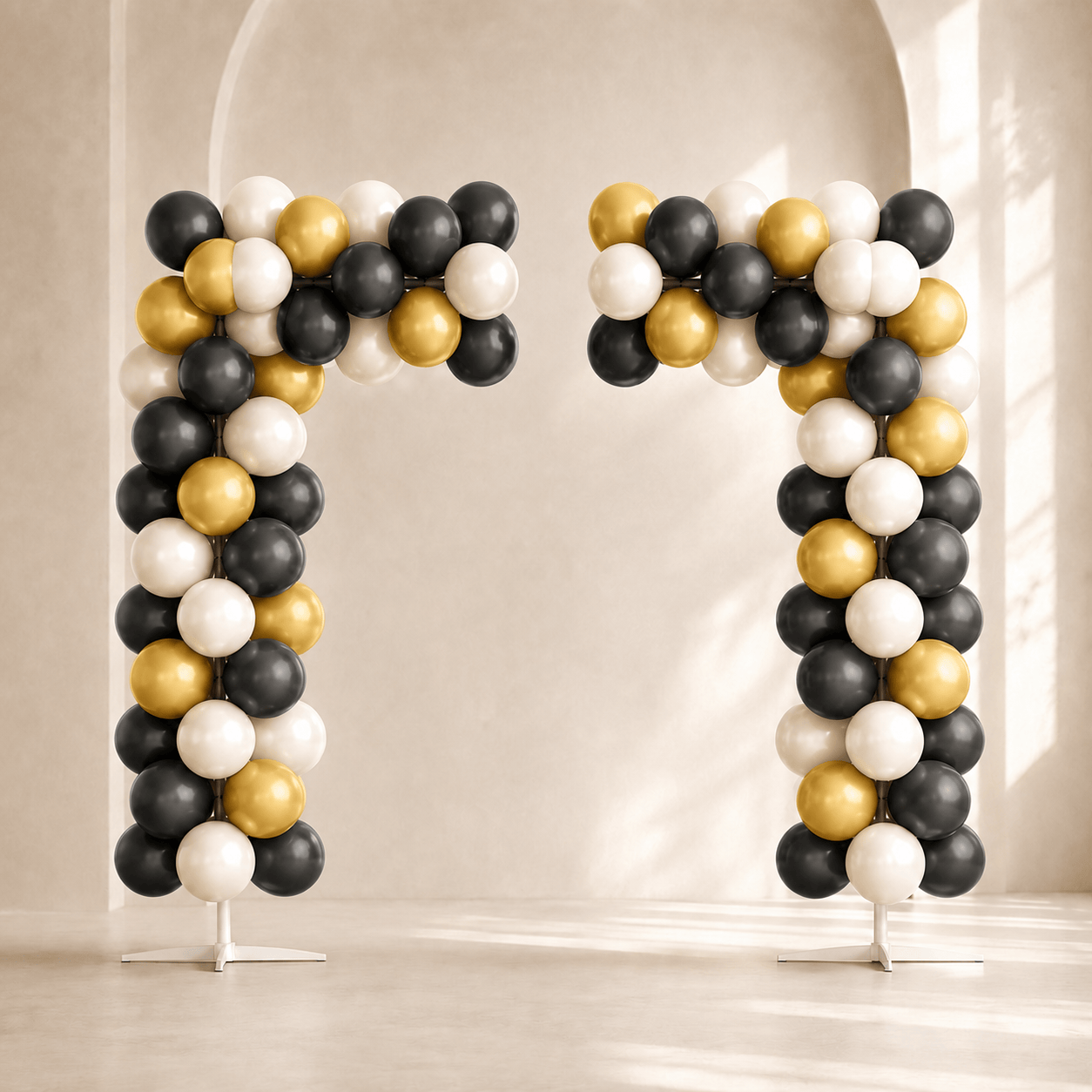Luxury Black, Gold & White Balloon Arch Kit
